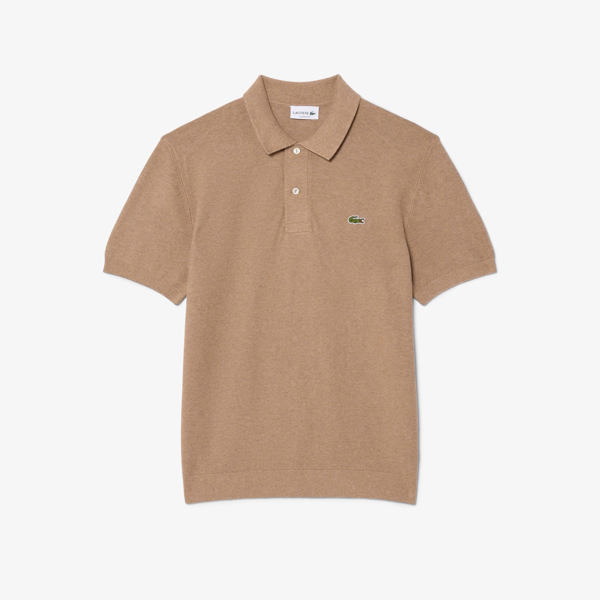 Classic Fit Knitted Polo - Beige