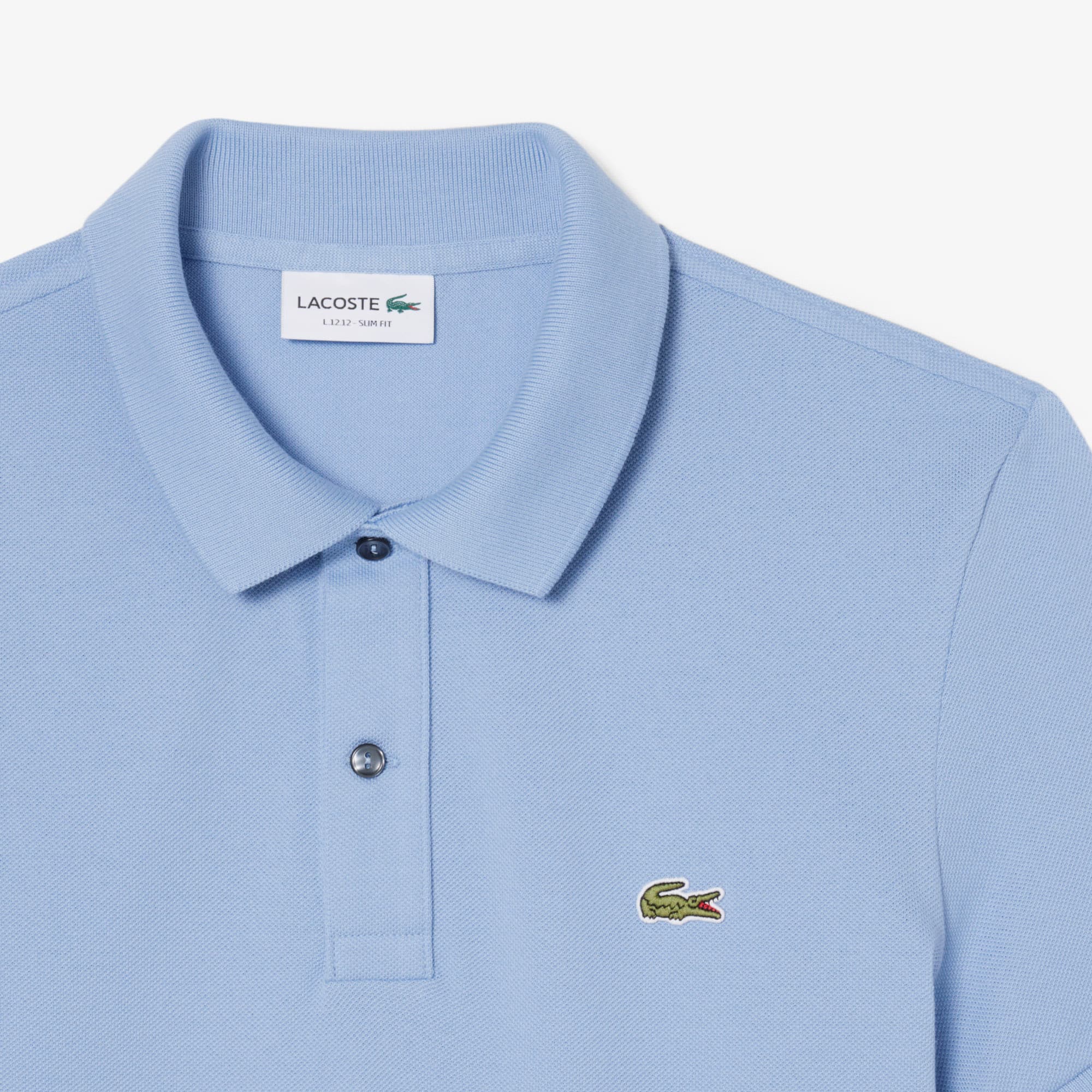 Men's Slim Fit Piqué Polo - Light Blue