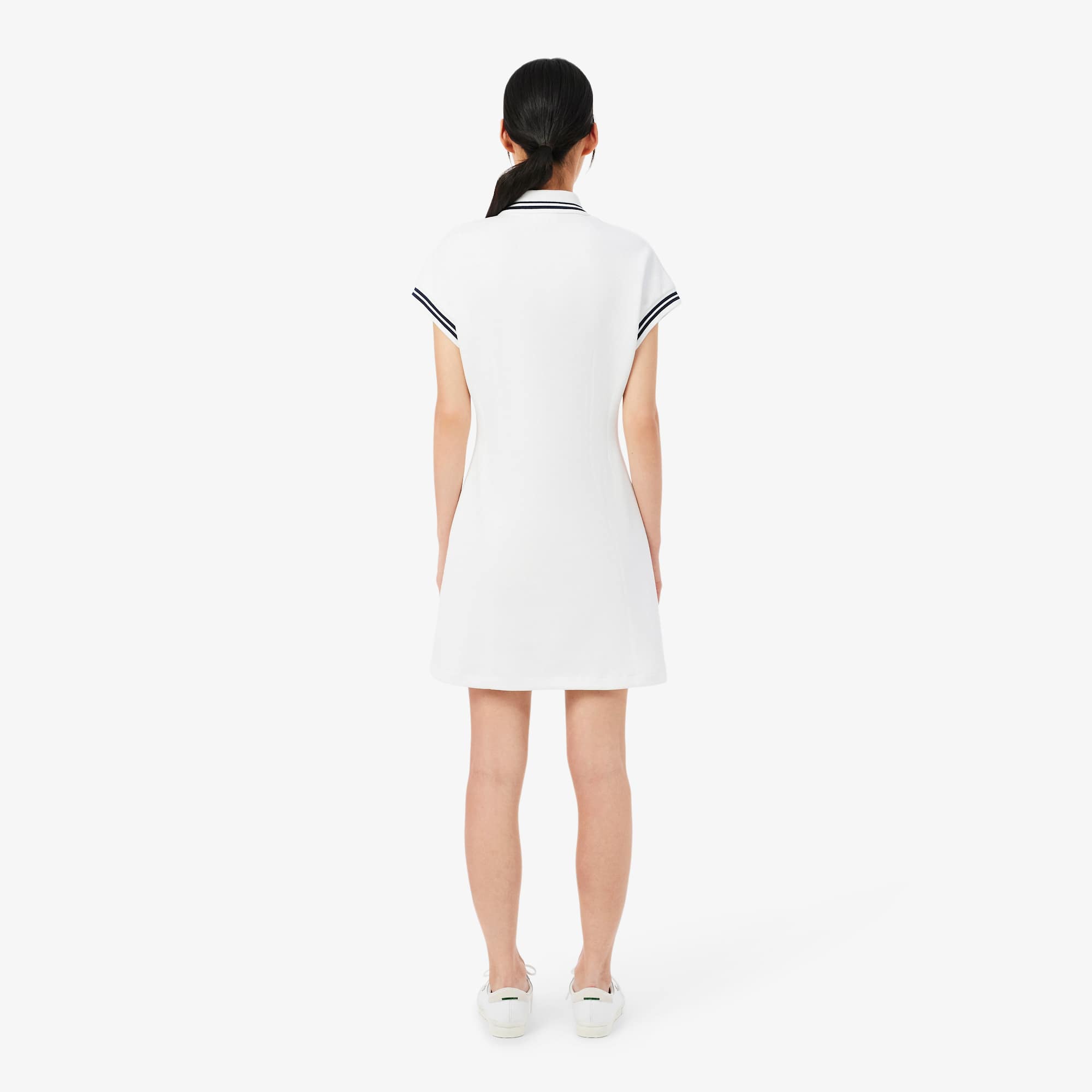 Made In France Polo Dress - White / Navy Blue