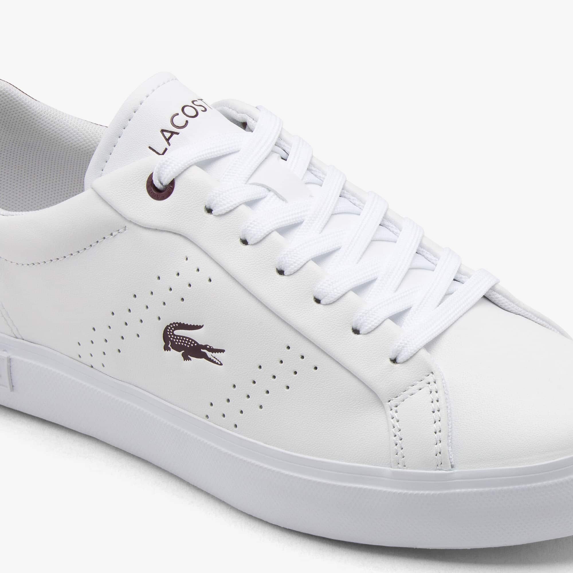Women's Powercourt 2.0 Leather Sneakers - WHT/DK PURP