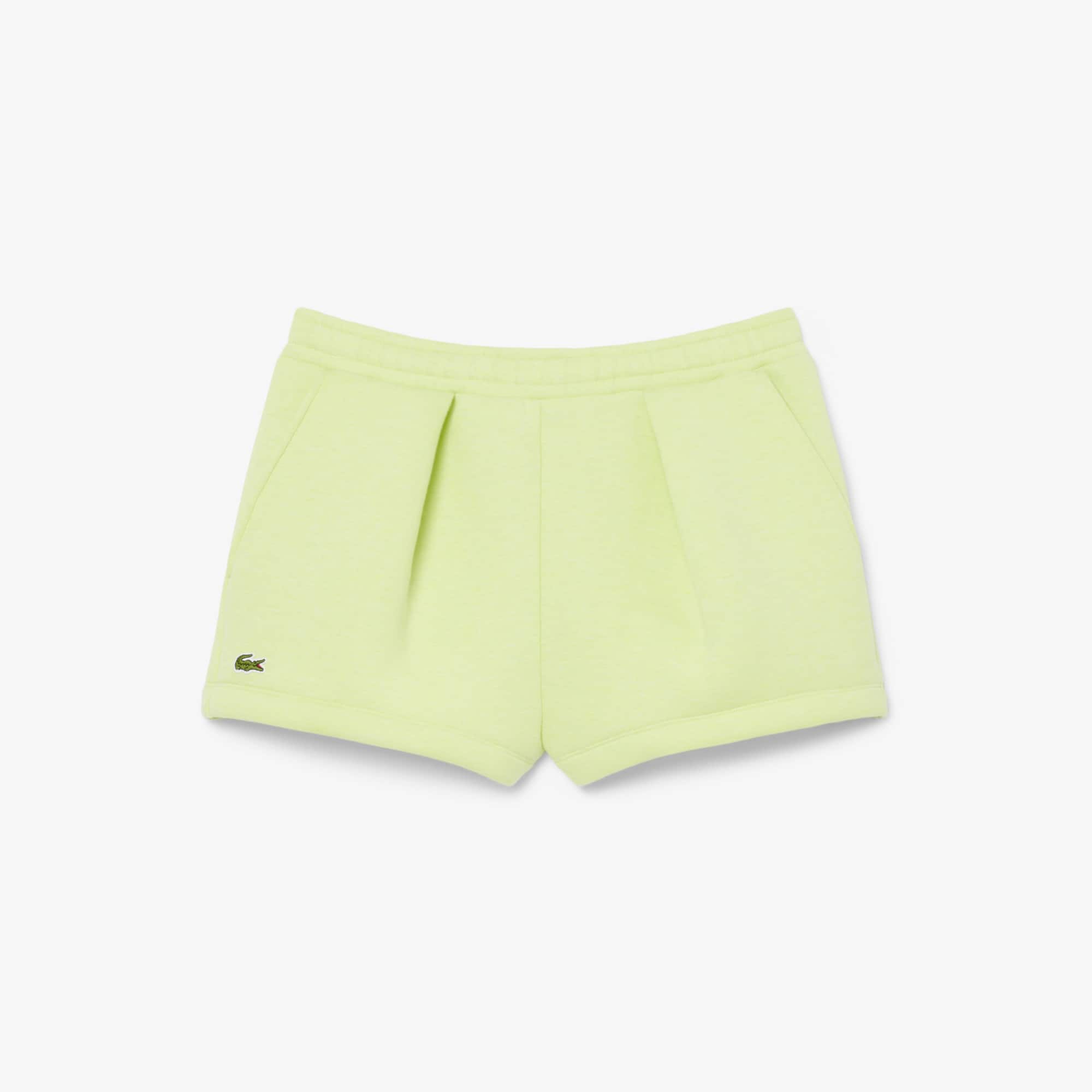 Pleated Cotton Shorts - Vert Clair