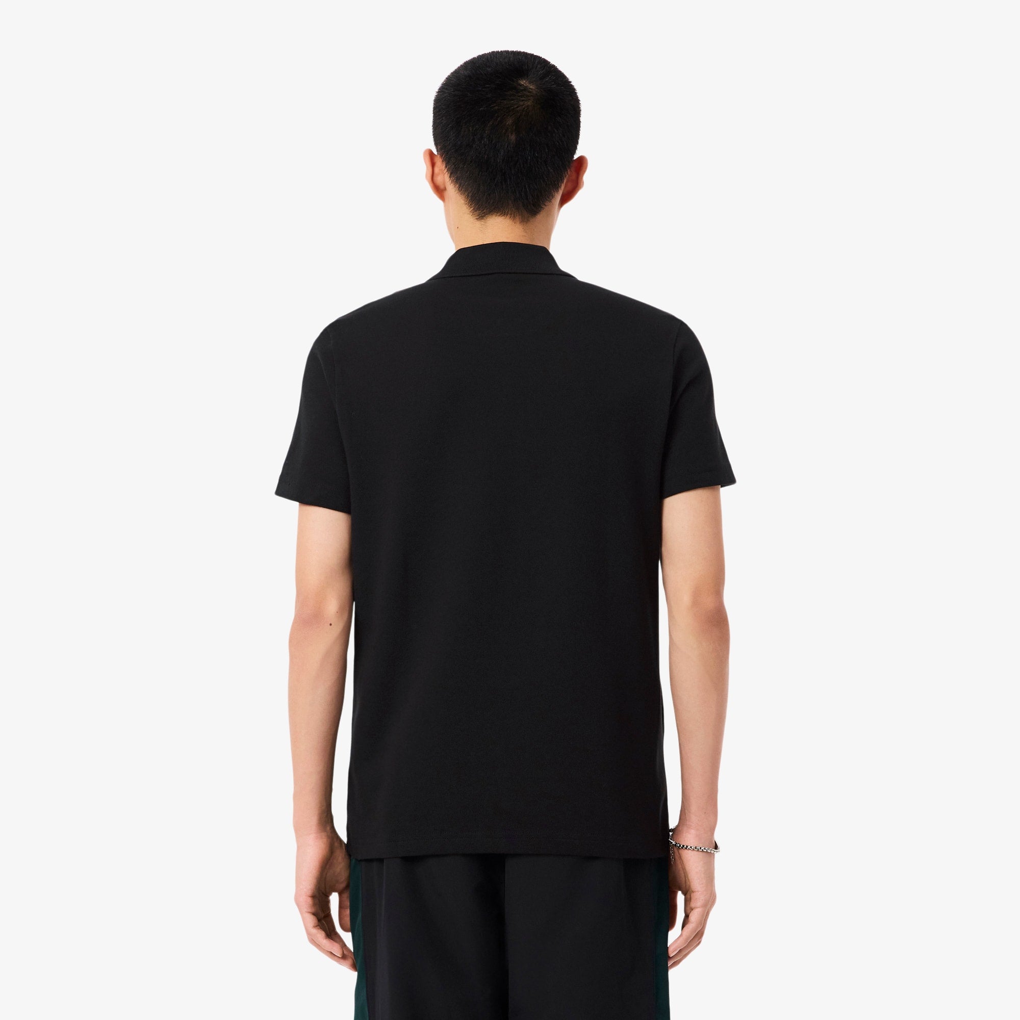 Men's Regular Fit Colorblock Petit Piqué Polo - Black / White / Green