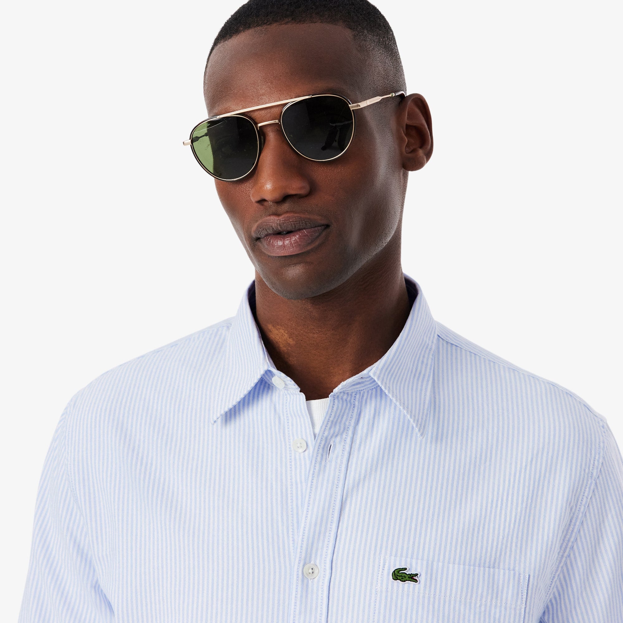 Men's Regular Fit Striped Oxford Shirt - Blue / White