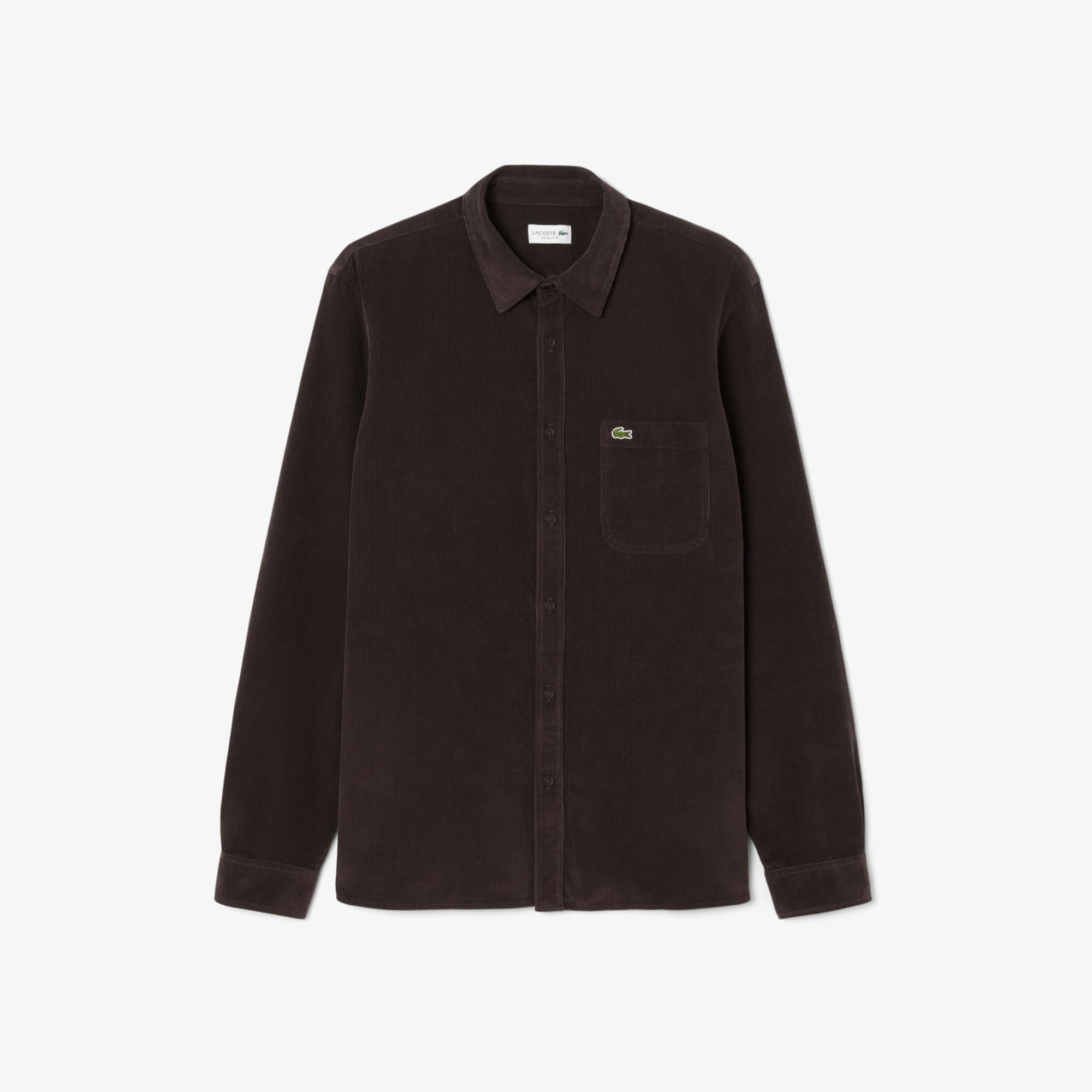 Men's Regular Fit Velour Shirt - Brown