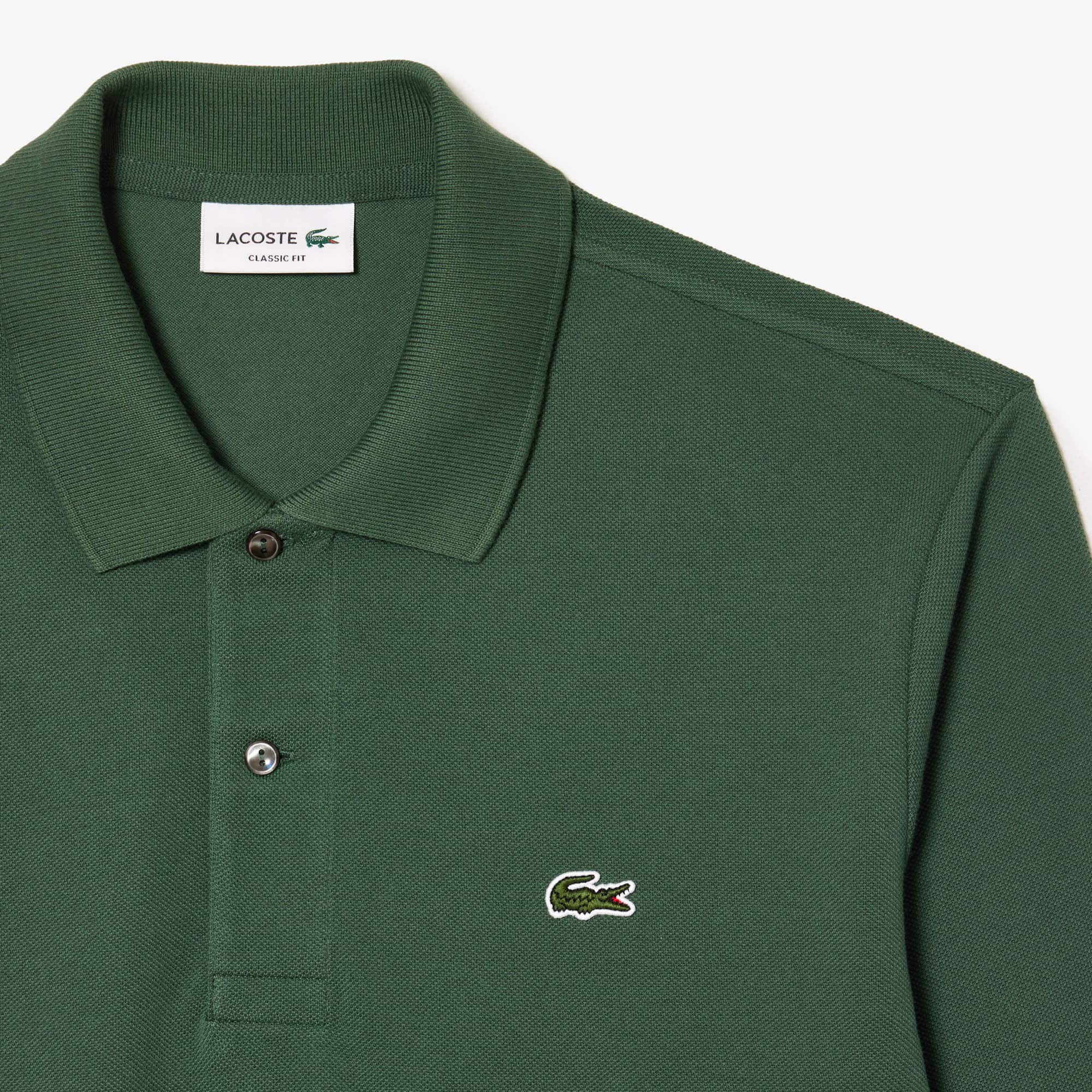 Men's Classic Fit Long Sleeve Polo - Dark Green