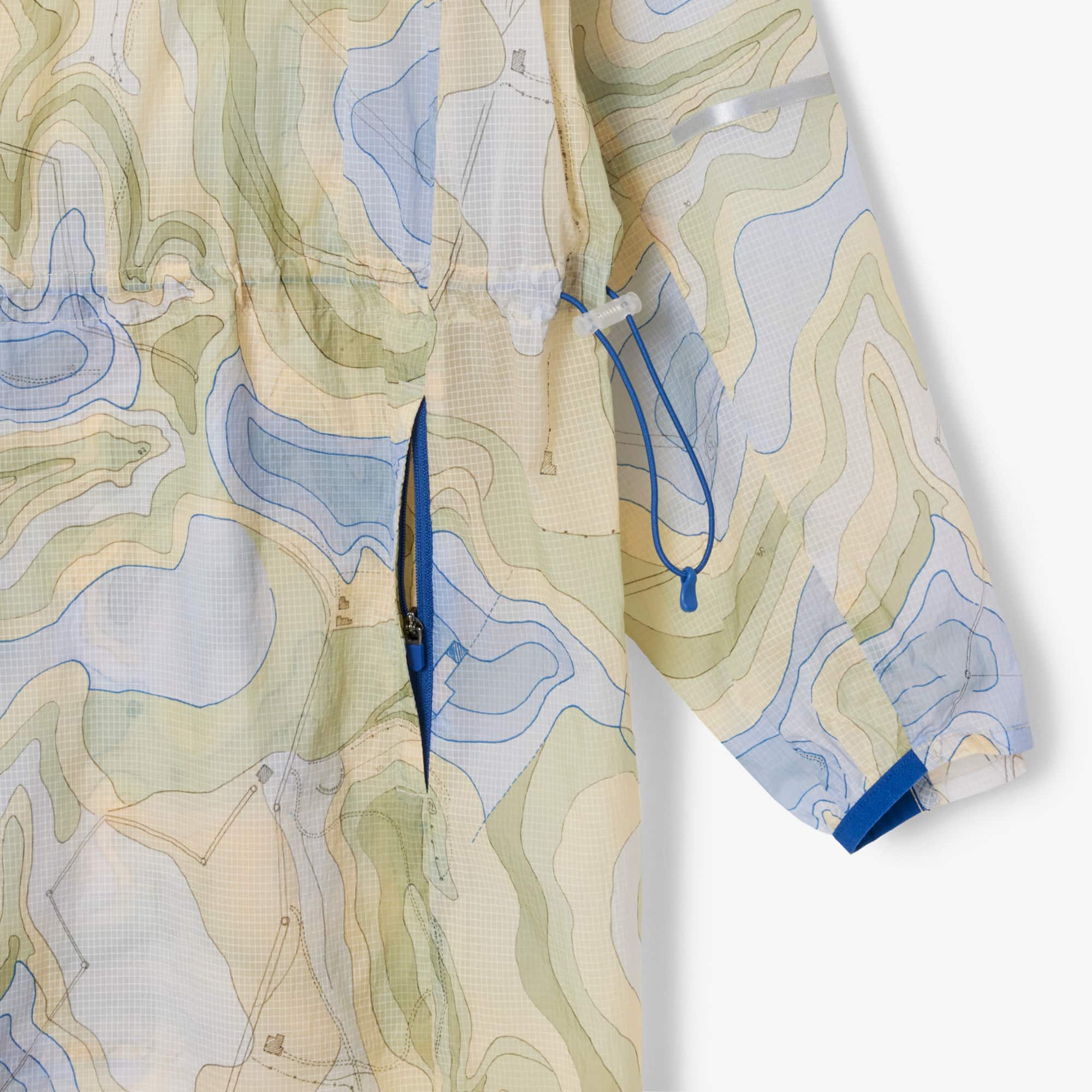 Women's Long Oversized Water-Repellent Parka - White / Blue