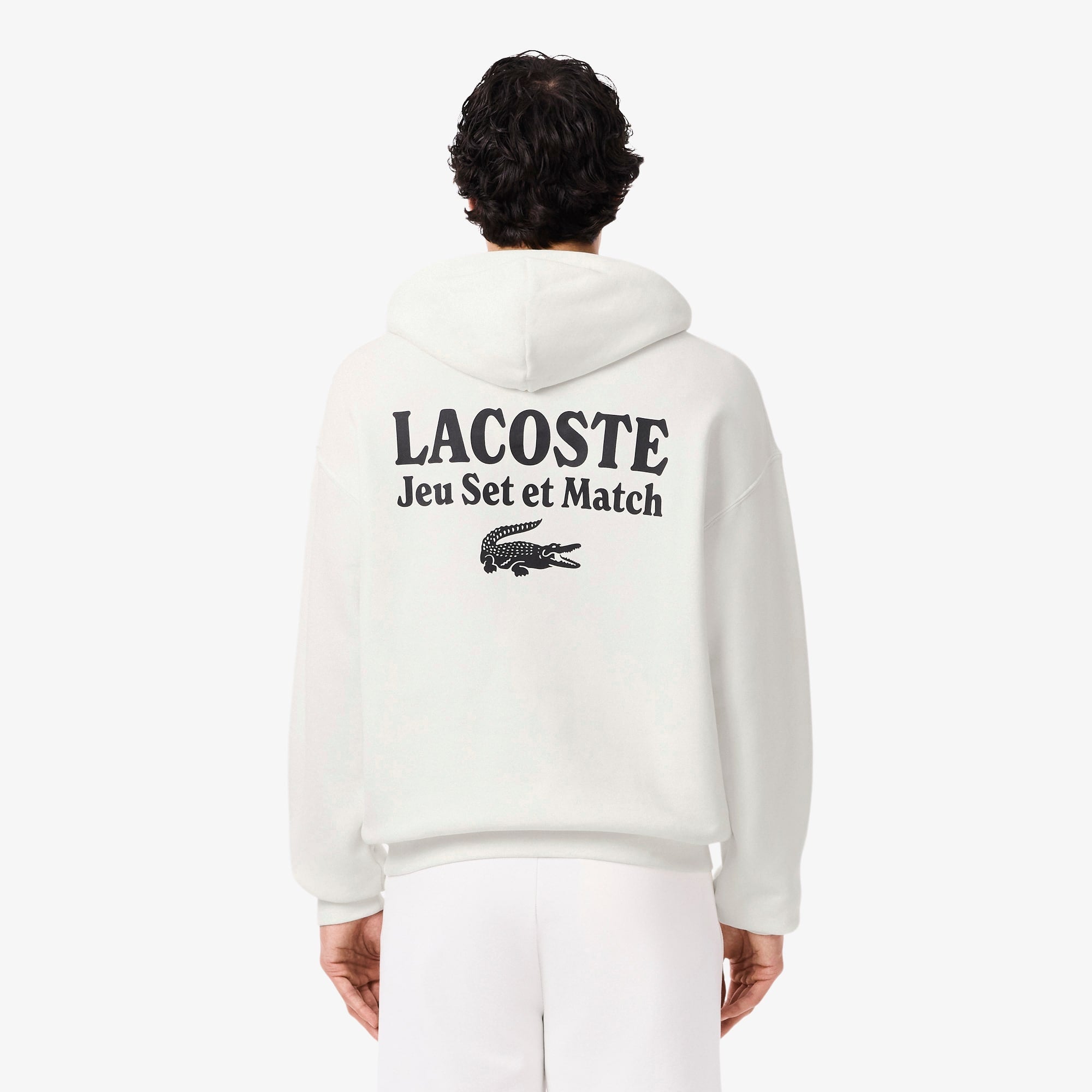 Men's Multi Print Fleece Hoodie - White