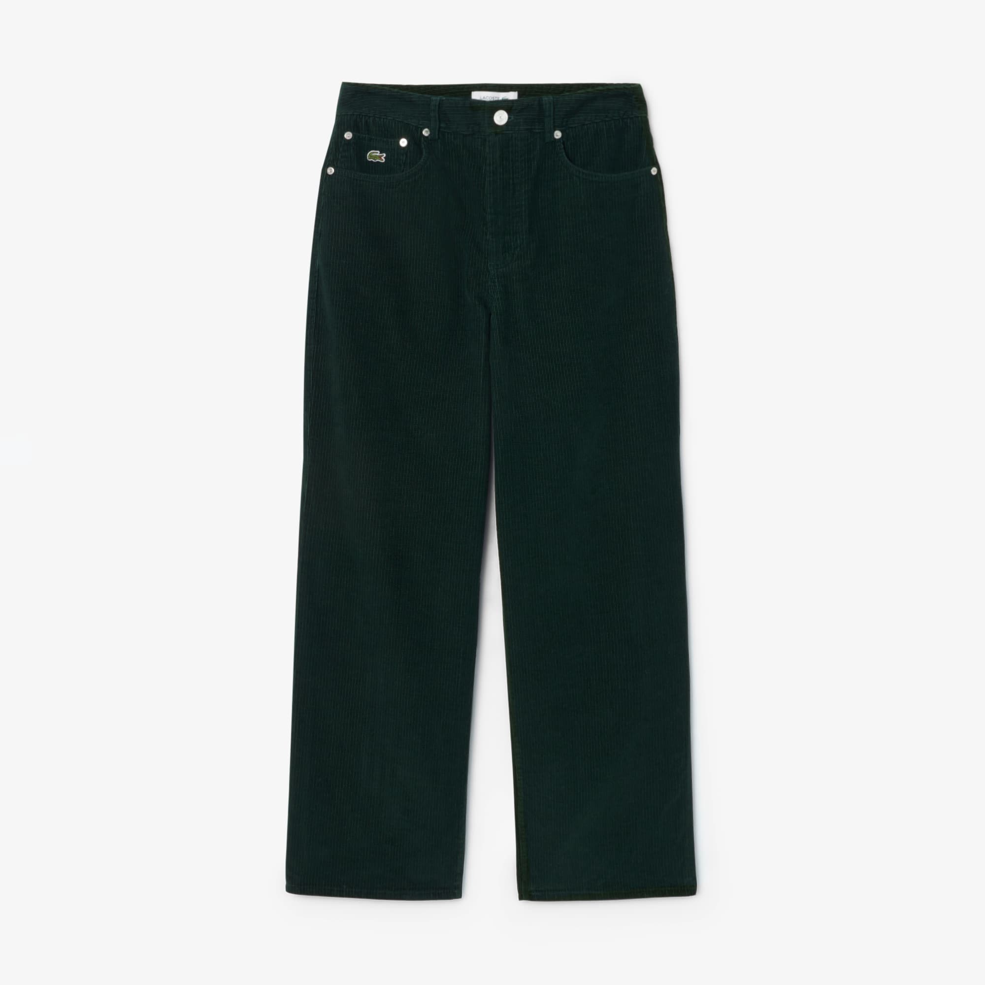 Women's Wide Leg Corduroy Pants - Forest green