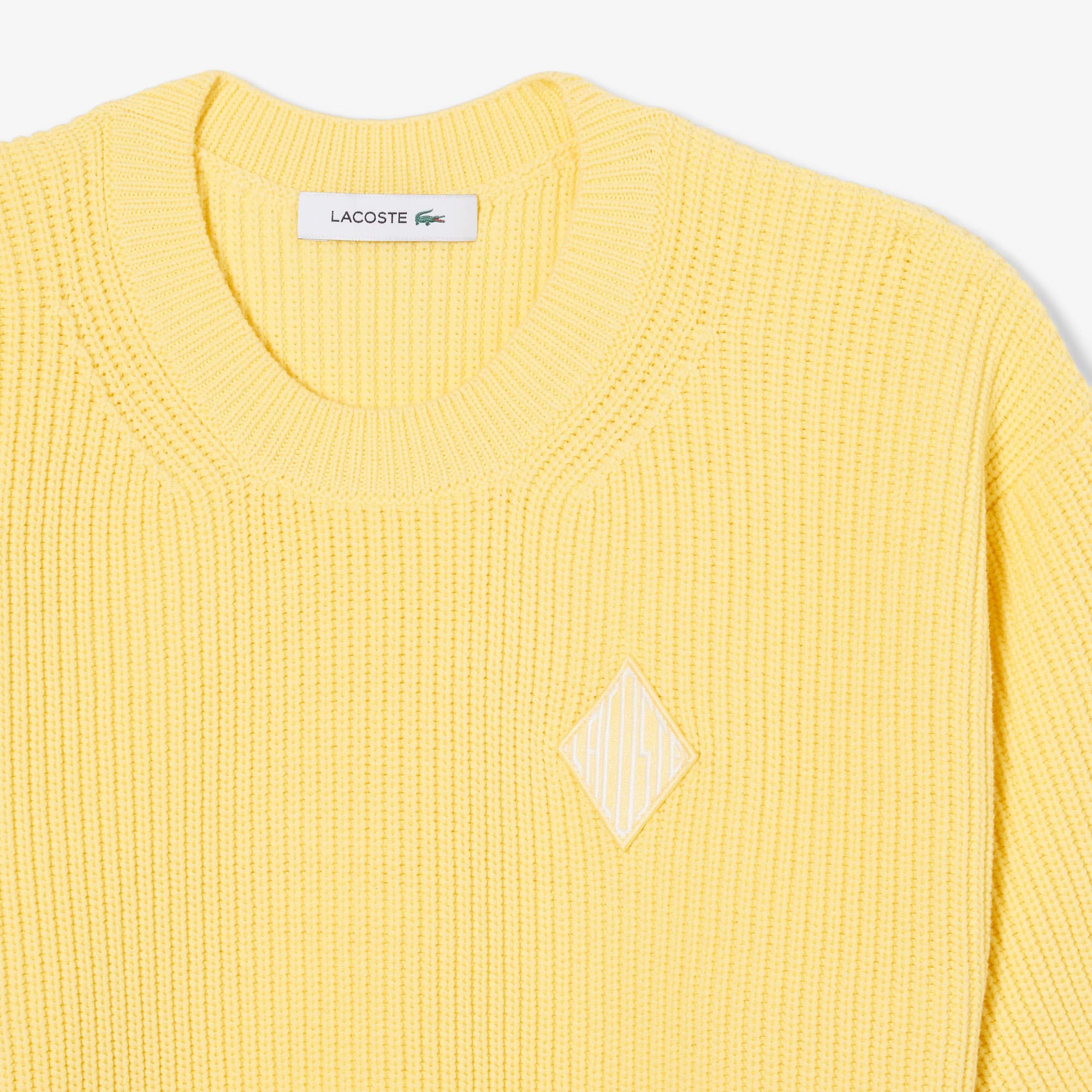 Cotton Crew Neck Sweater - Pastel yellow