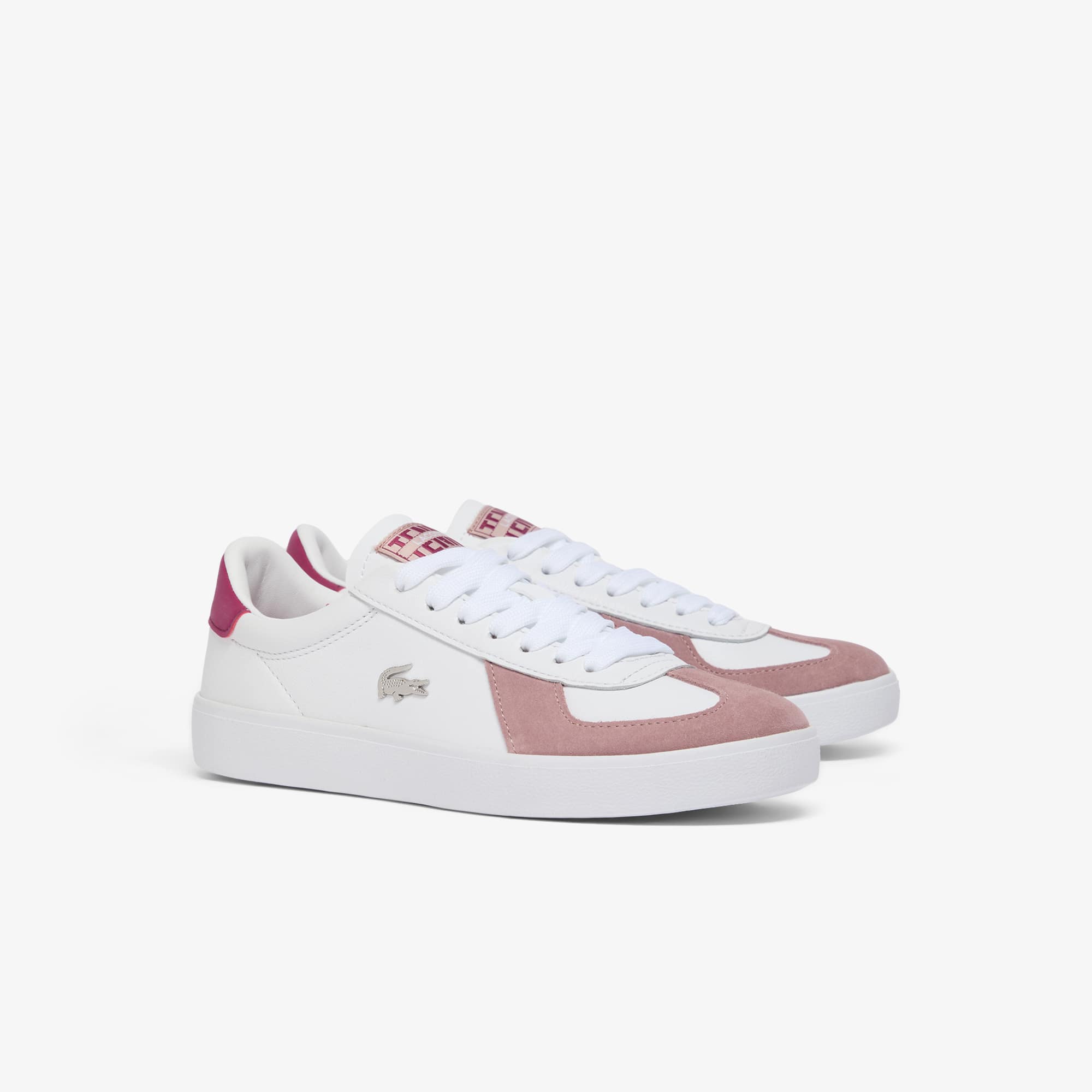 Women's Baseshot Pro Leather Sneakers - WHITE/PINK