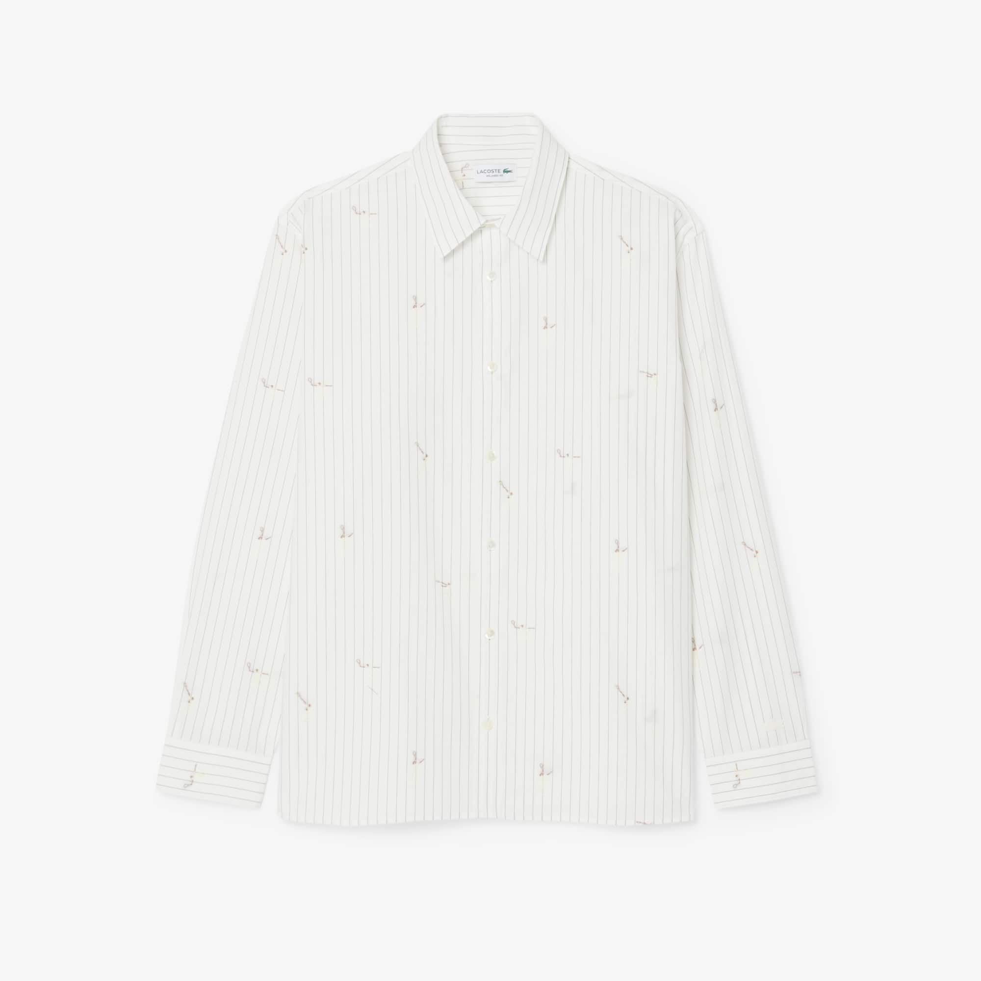 Relaxed Fit Embroidered Cotton Shirt - White