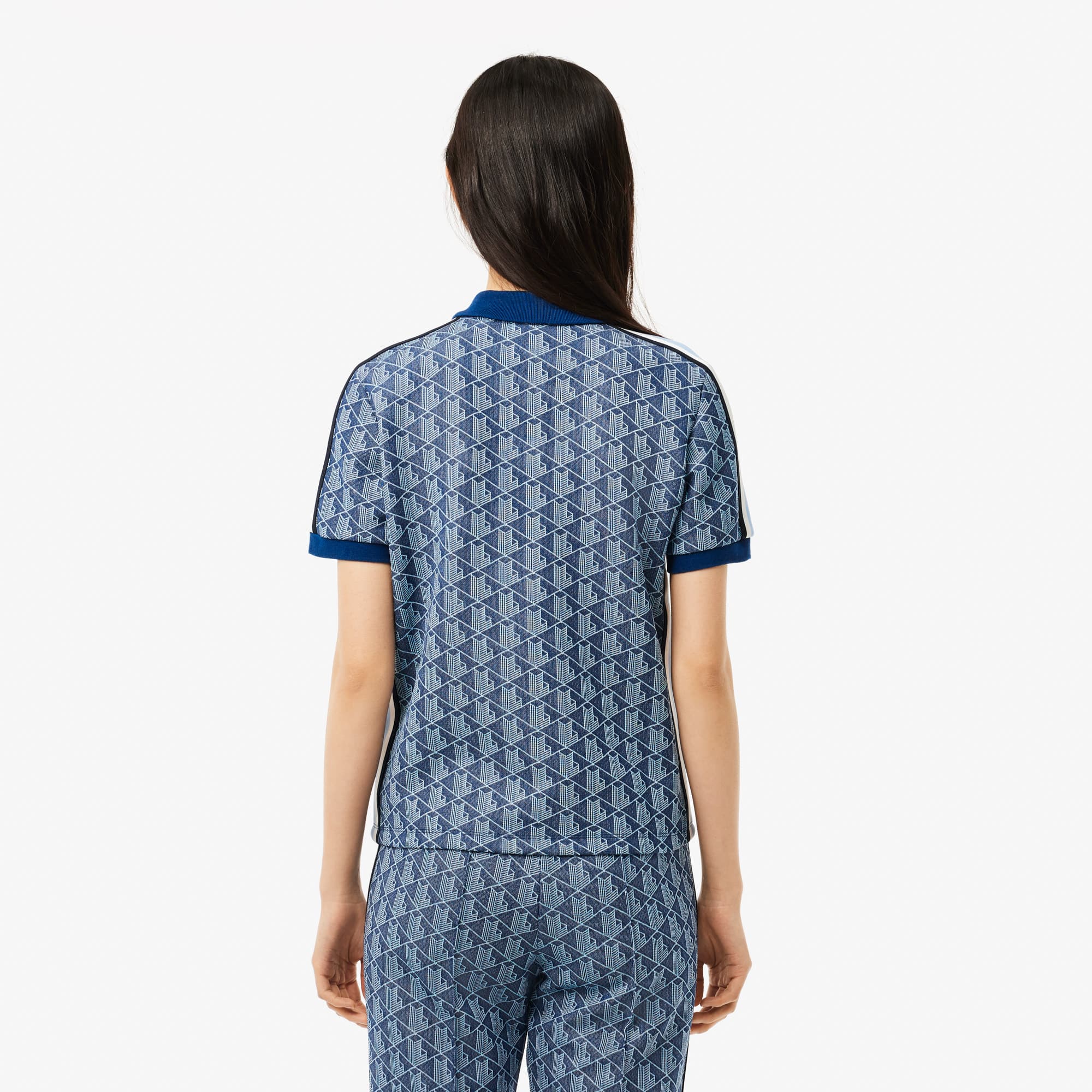 Women's Slim Fit Monogram Polo - Blue