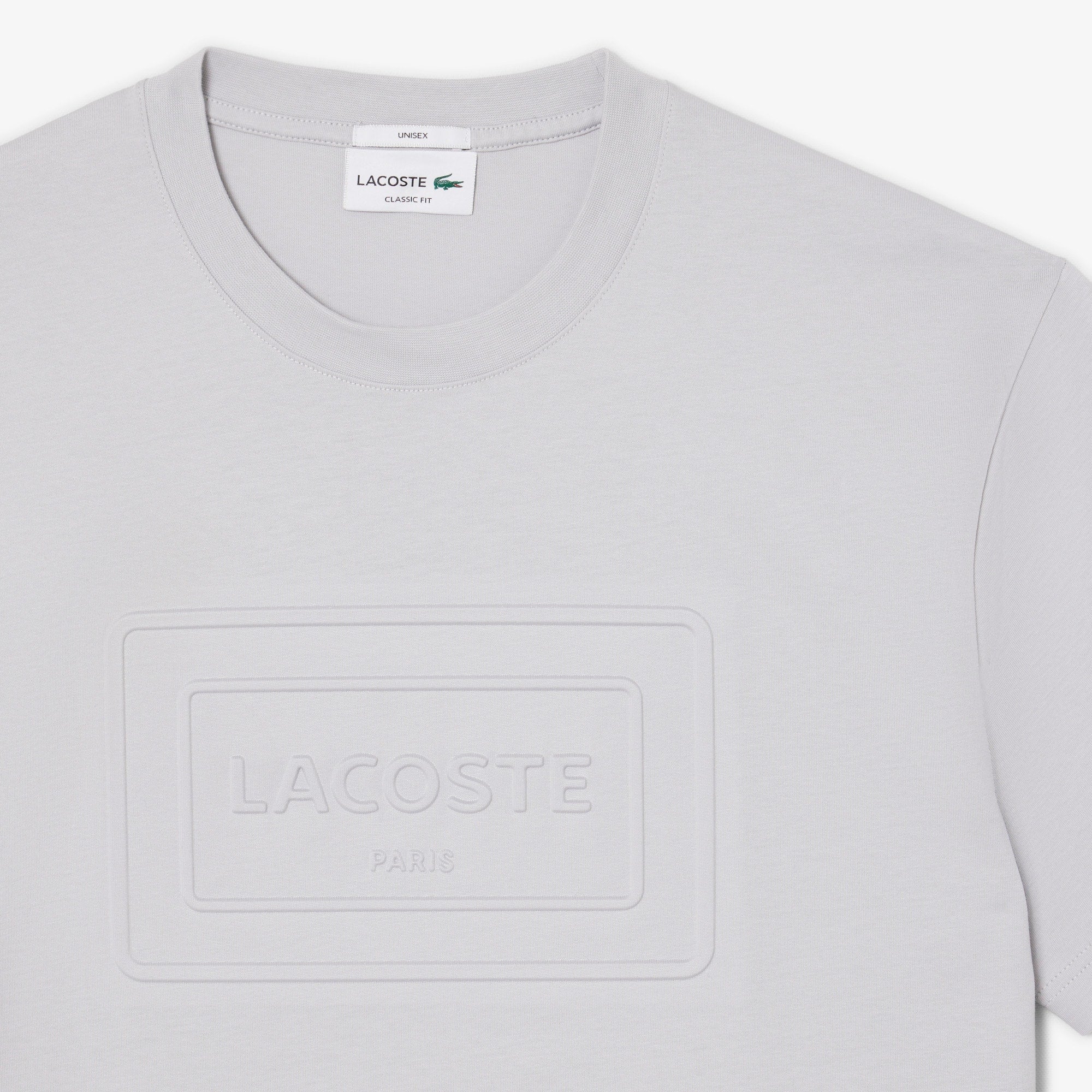 Embroidered Cotton T-Shirt - Light Grey