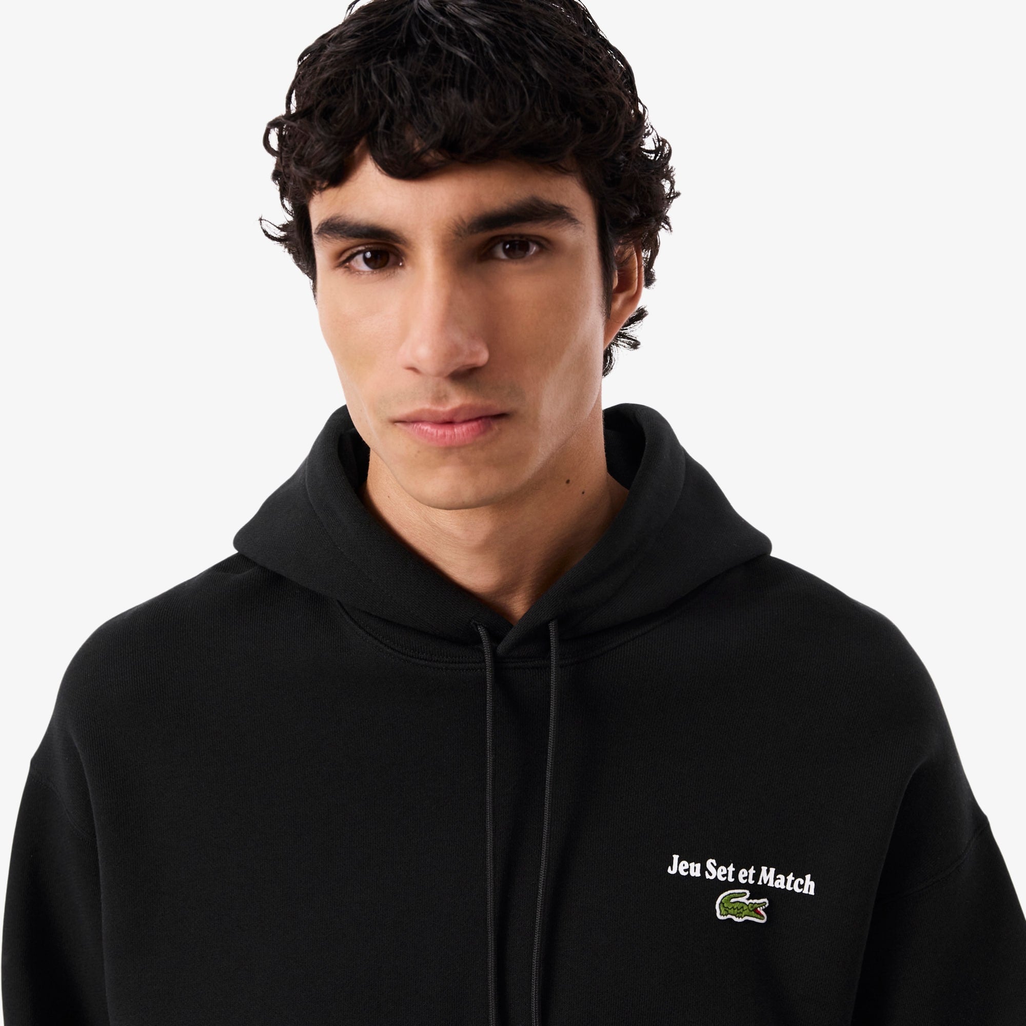 Men's Multi Print Fleece Hoodie - Black