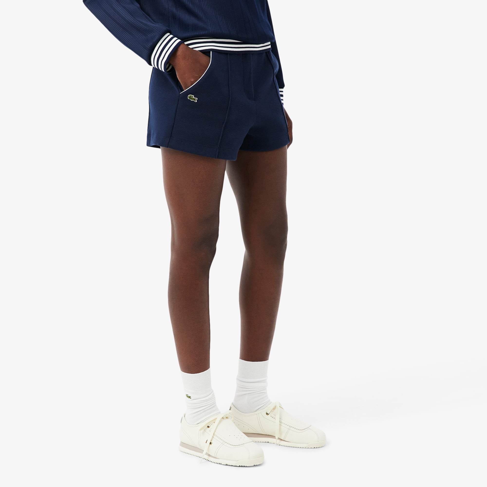 Made In France Piqué Shorts - Navy Blue / White