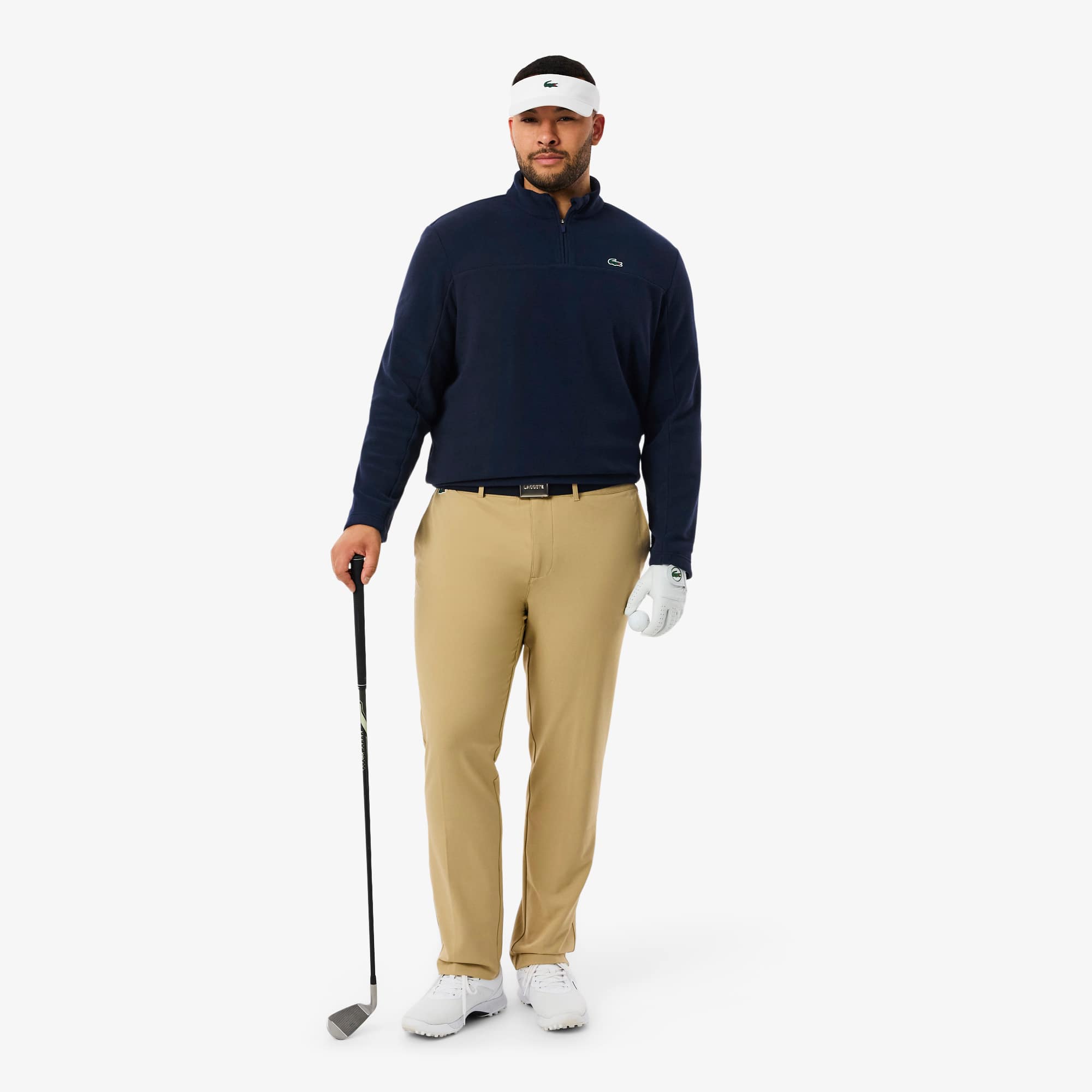 Men's Polar Fleece Quarter-Zip Golf Top - Navy Blue
