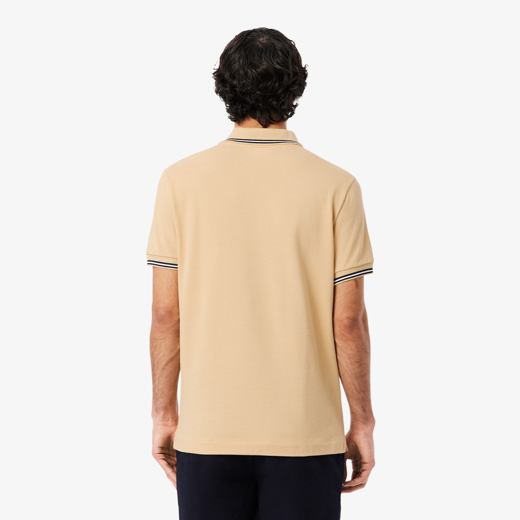 Men's Regular Fit Trim Accent Polo - Beige