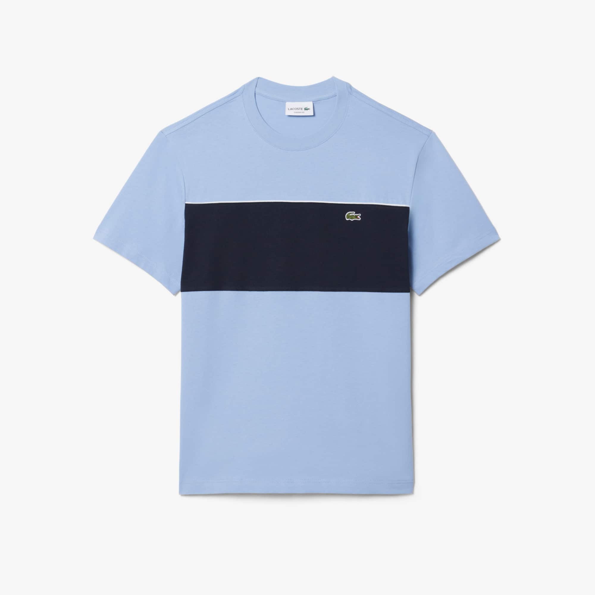 Colorblock Cotton T-Shirt - Bleu Clair / Noir