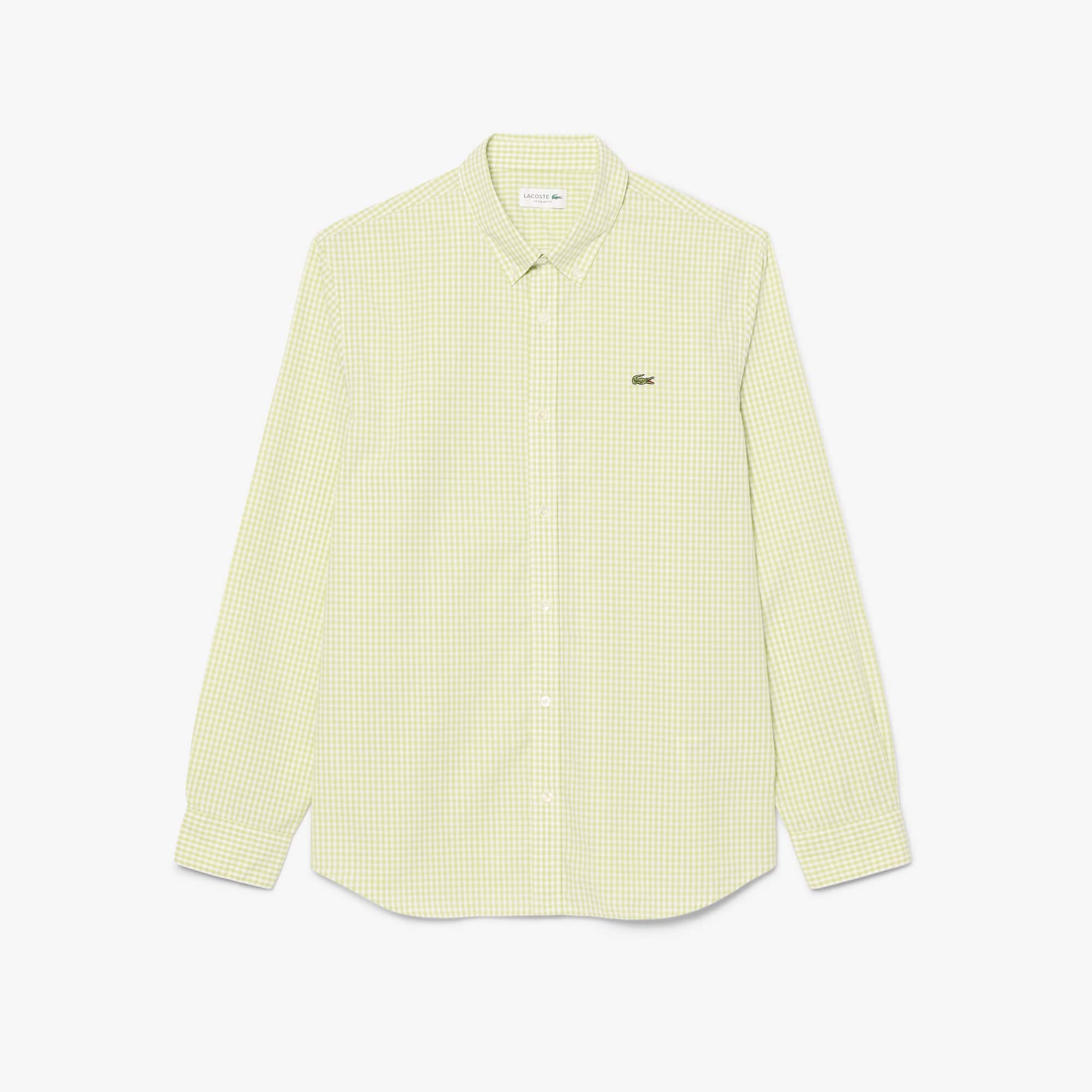 Regular Fit Plaid Poplin Shirt - Blanc / Vert