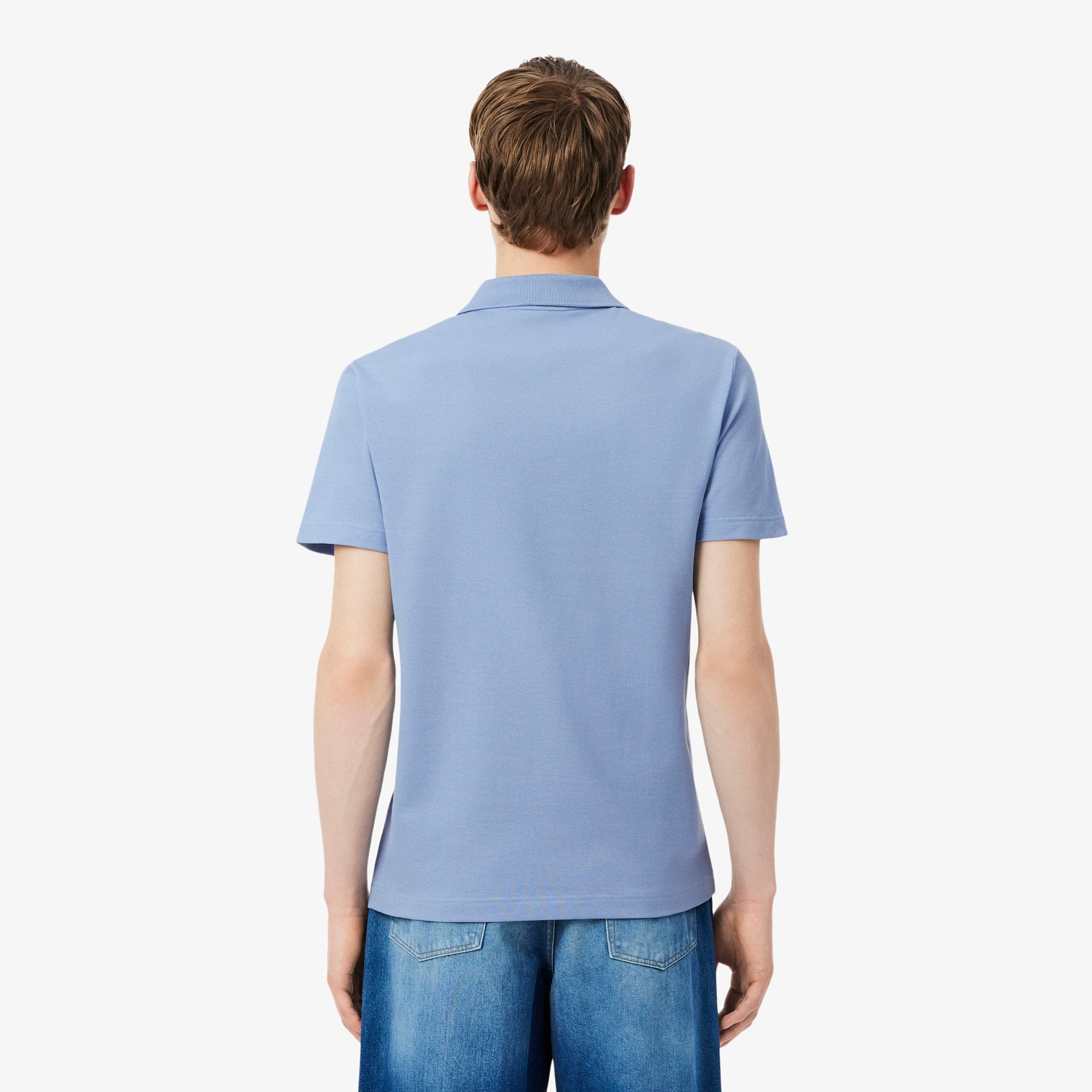 Regular Fit Colorblock Piqué Polo - Bleu Clair / Noir