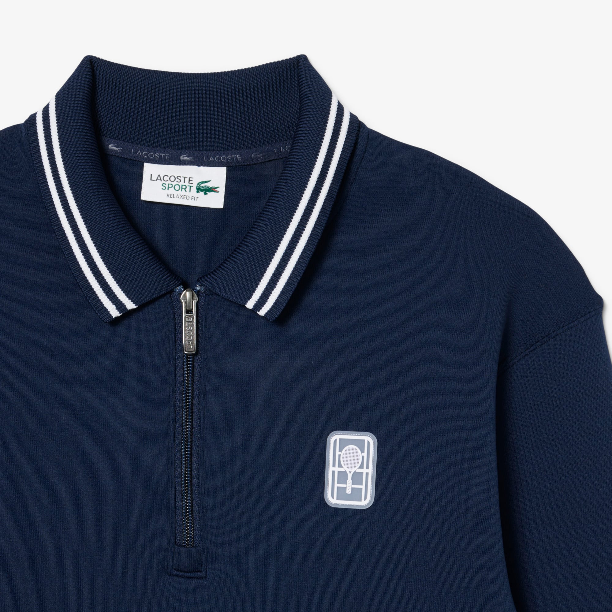 Tennis Heritage Polo Collar Zipped Sweatshirt - Navy Blue