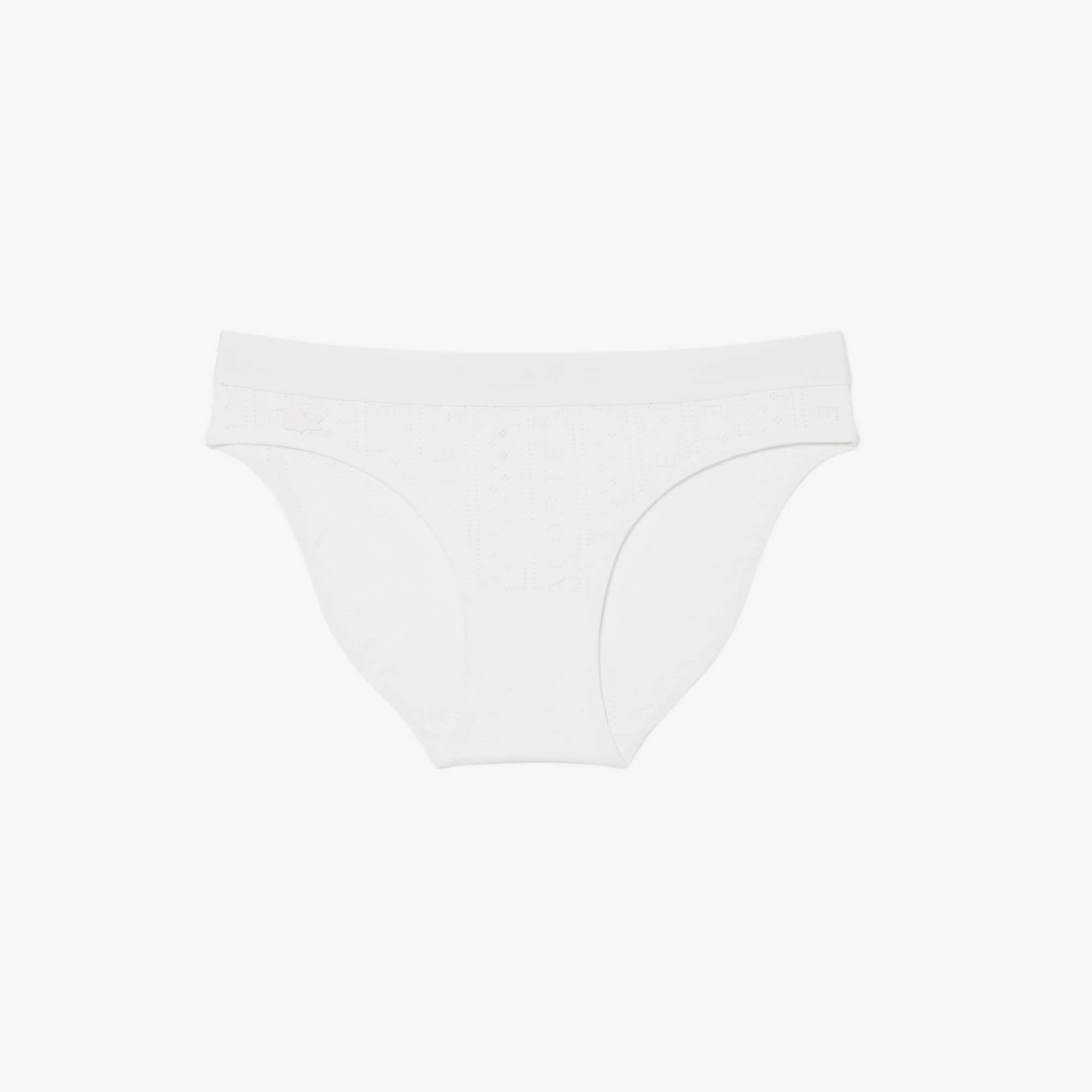 Stretch Pointelle Briefs - White