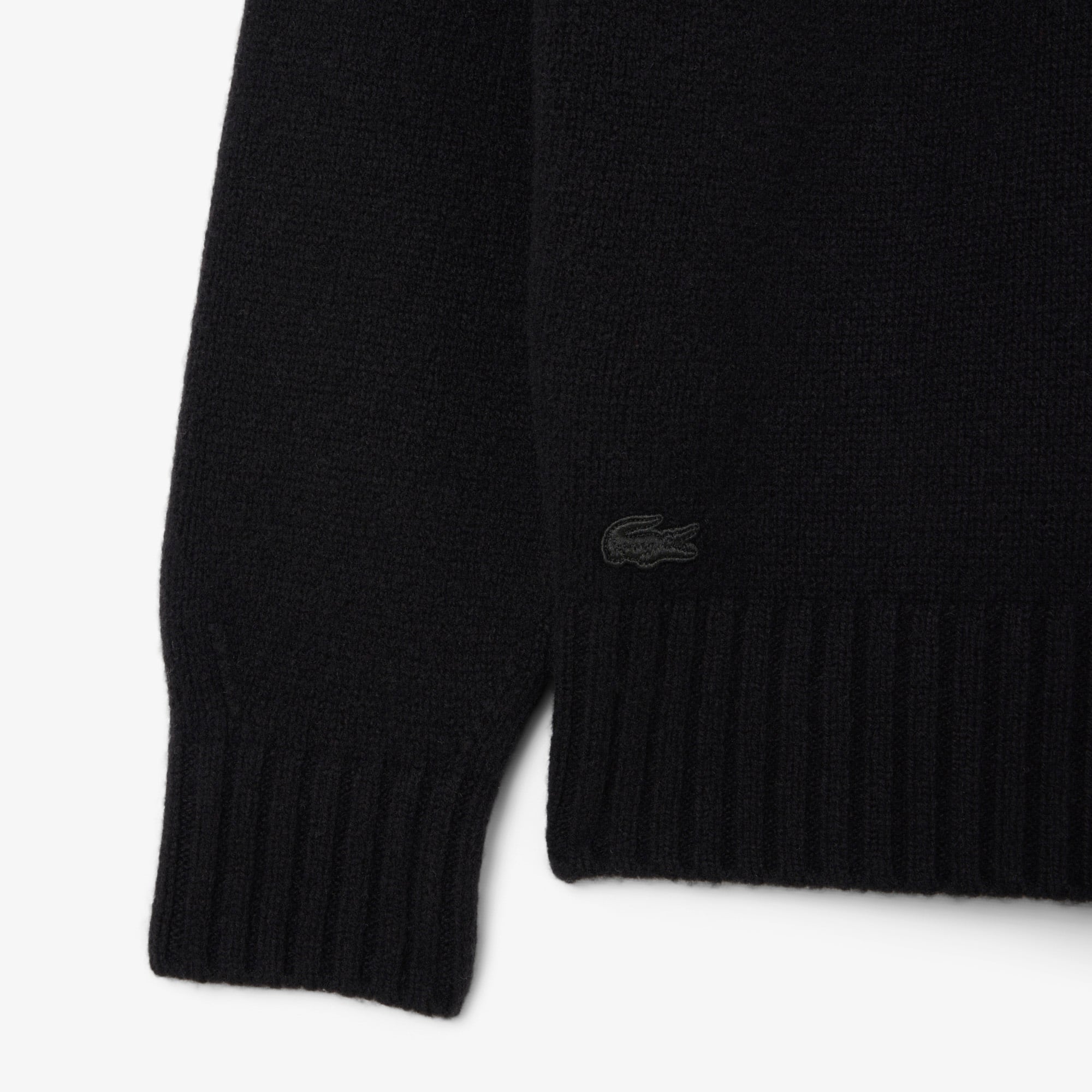 Men's Intarsia Branded Wool Sweater - Black / Green