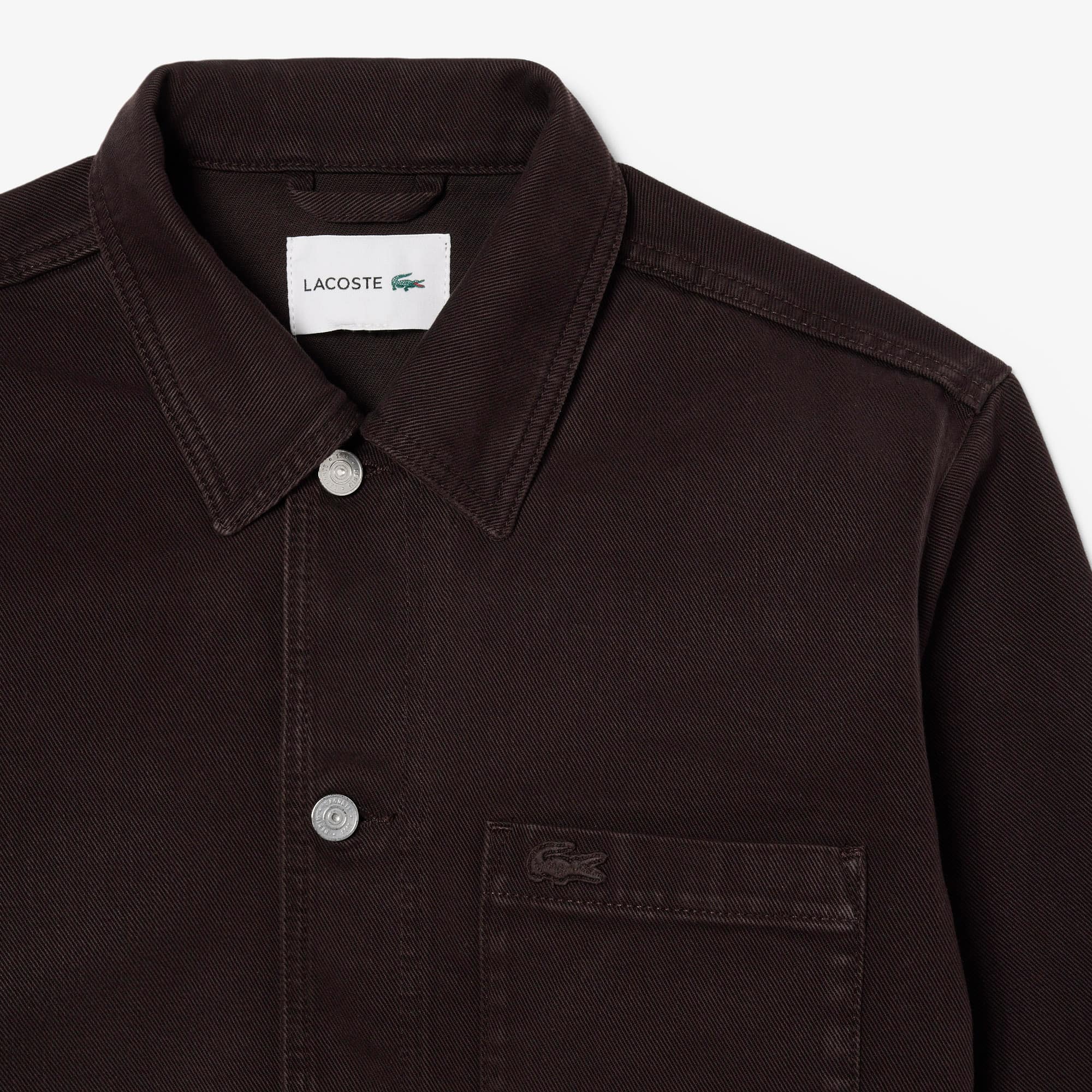 Oversized Denim Overshirt - Brown