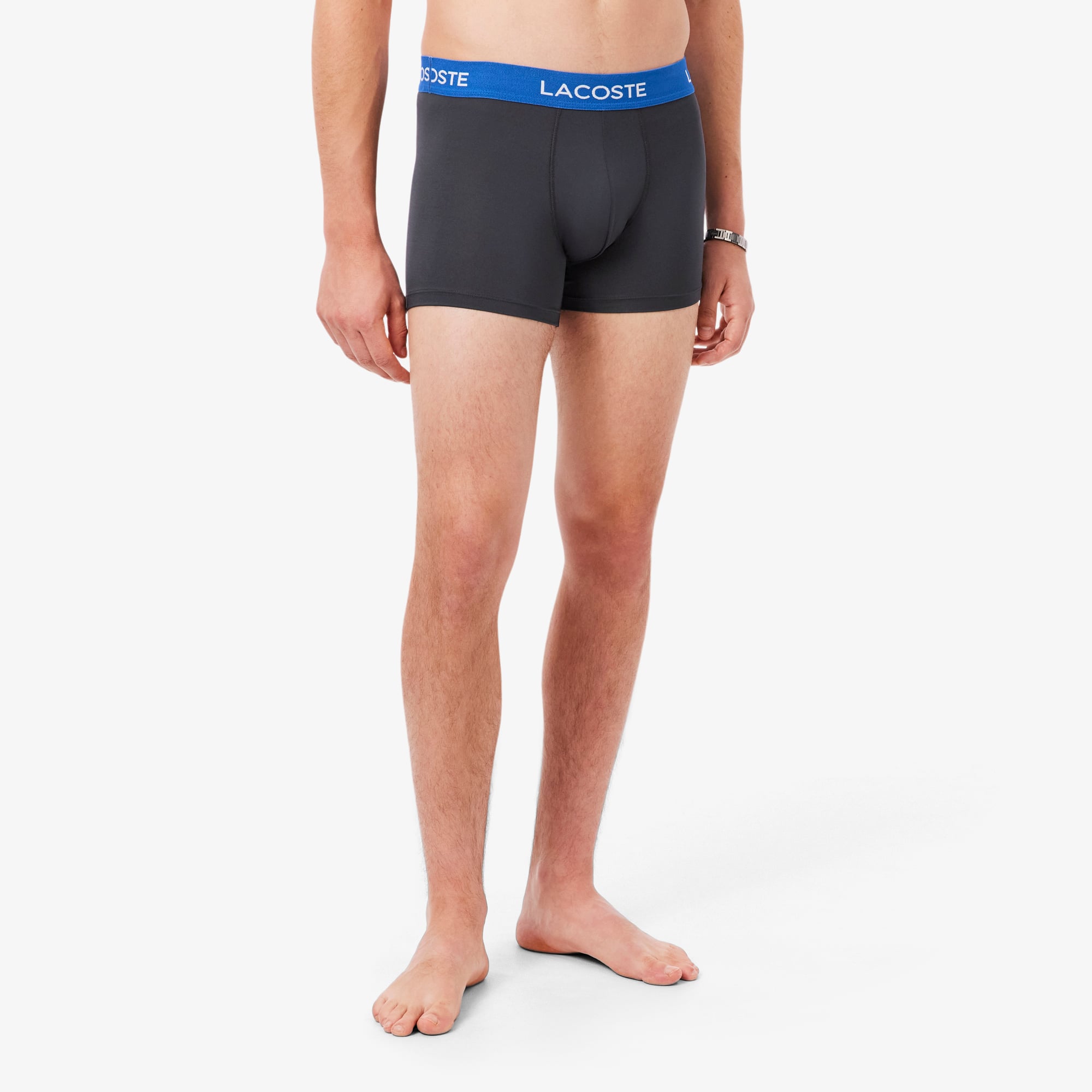 Men's 3-Pack Microfiber Trunks - Dark Grey / Red / Blue / Black