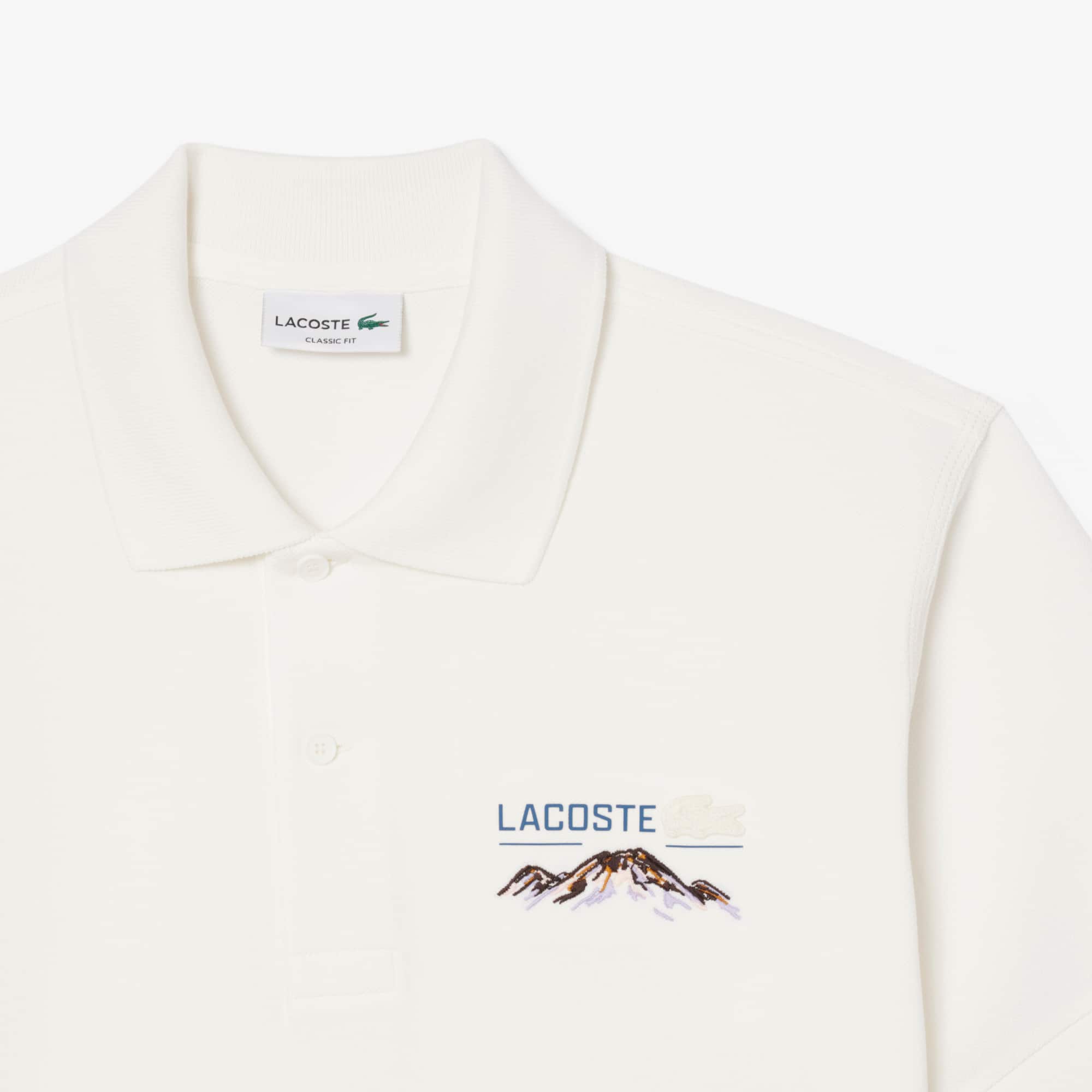 Men's Classic Fit Embroidered Motif Piqué Polo - White