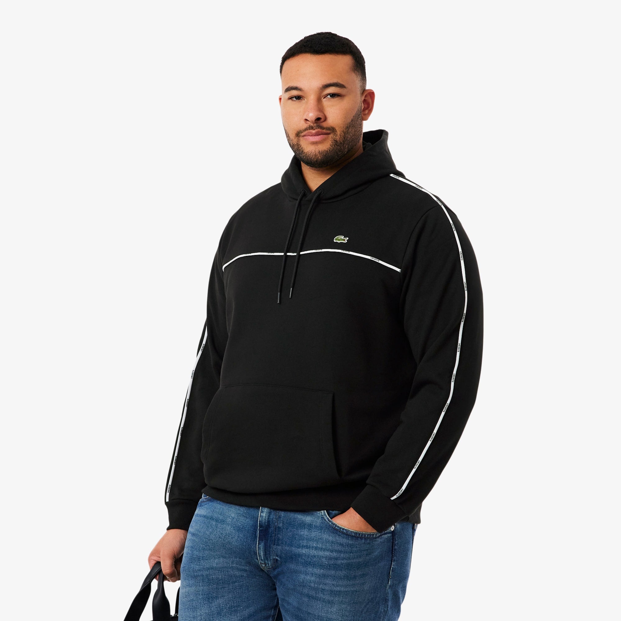 Men's Classic Fit Logo Stripe Sweatshirt - Black