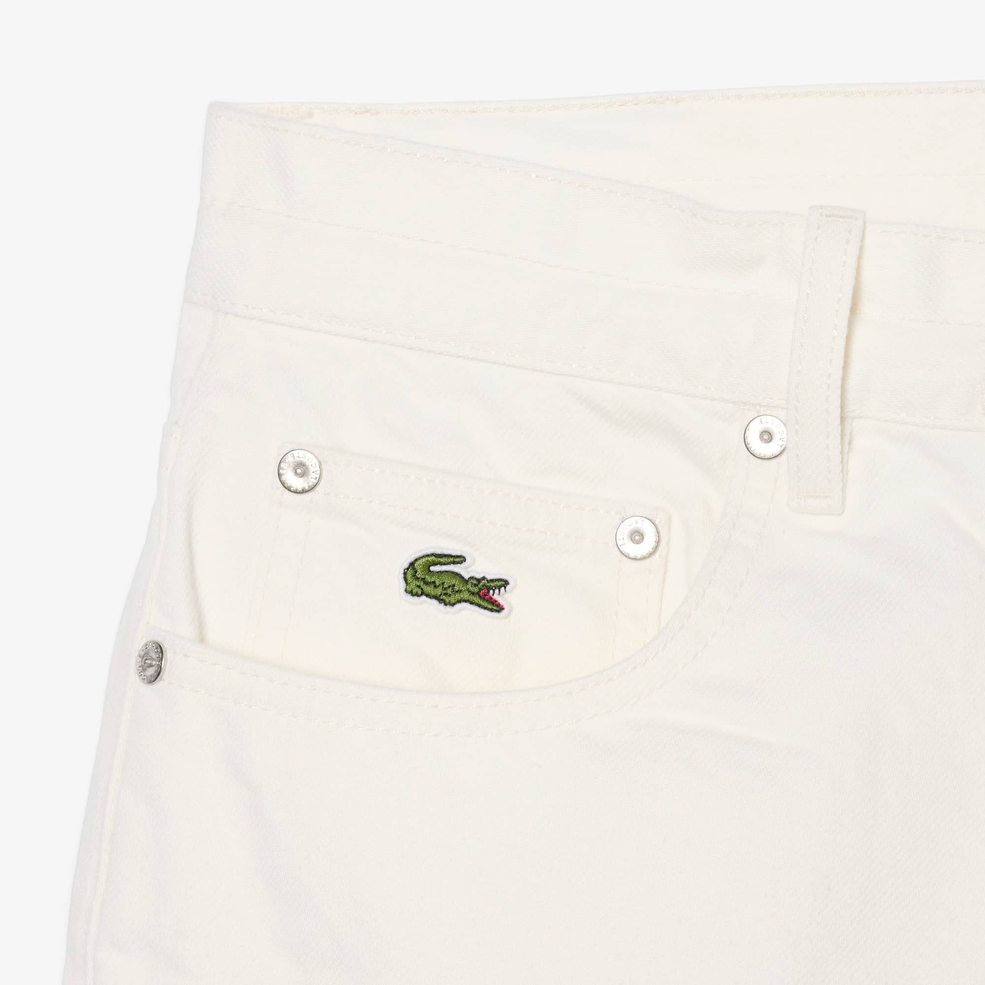 Cotton Denim Shorts - White