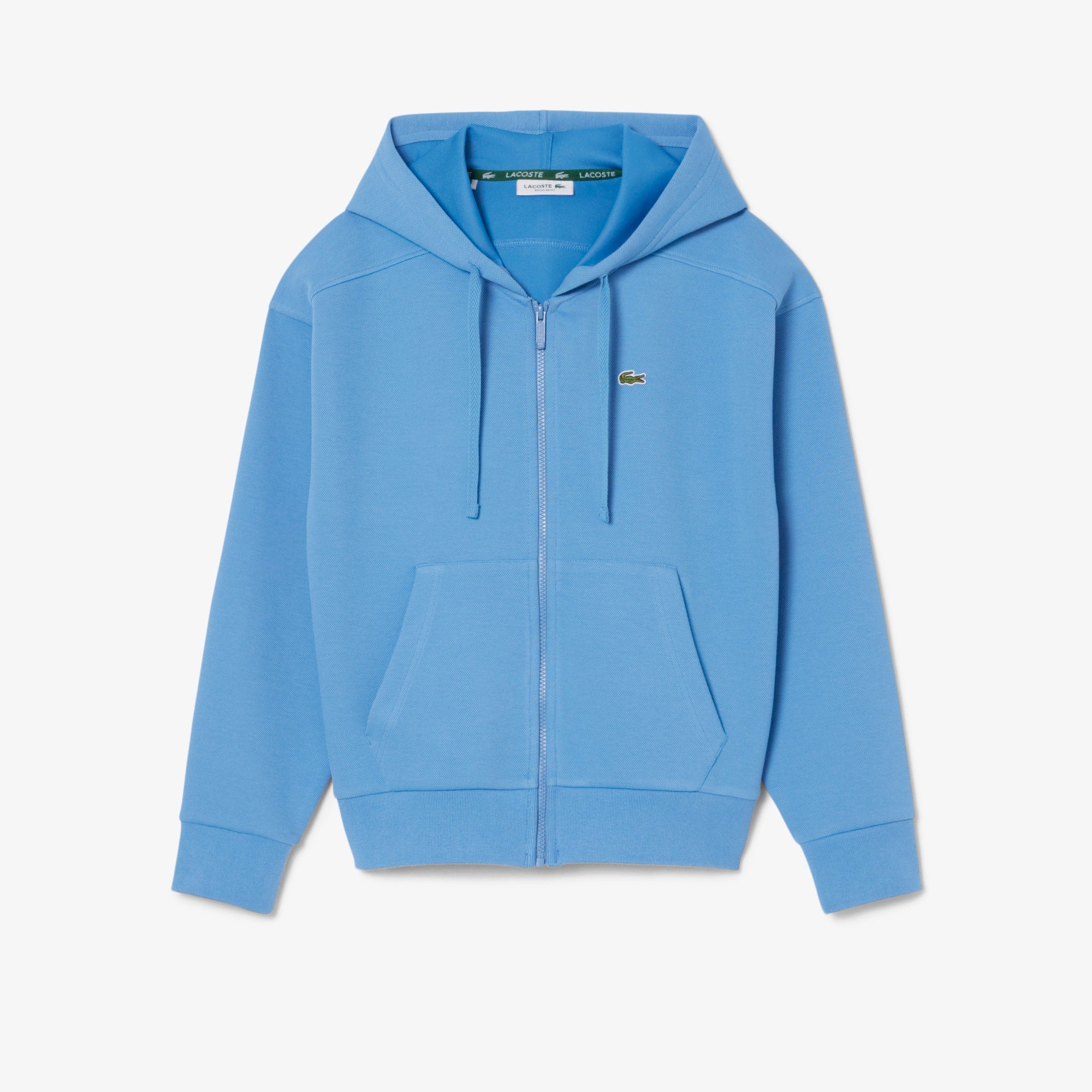 Women's Zip-Up Piqué Hoodie - Blue