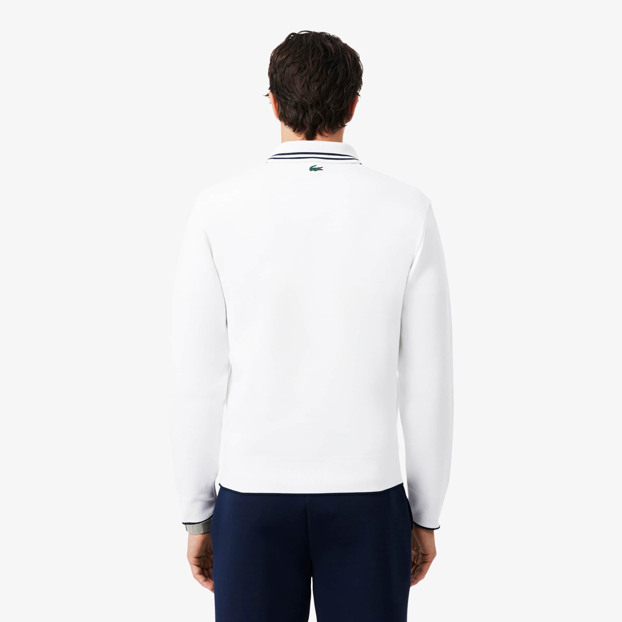 Tennis Heritage Polo Collar Zipped Sweatshirt - White