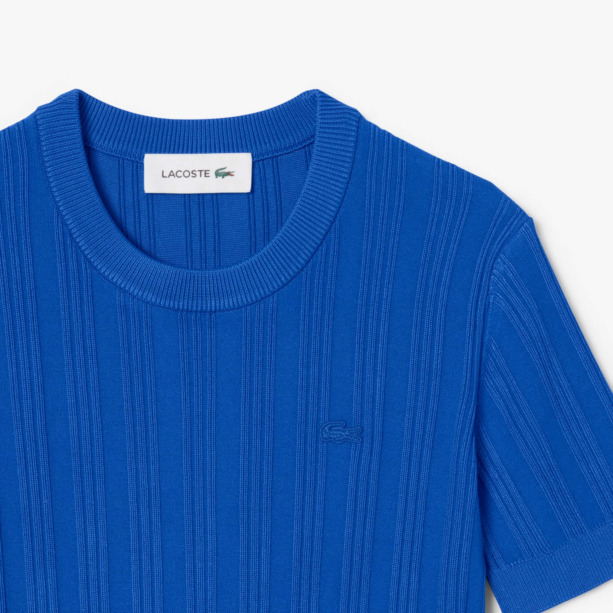 Women's Short Sleeve Rib Knit Sweater - Blue