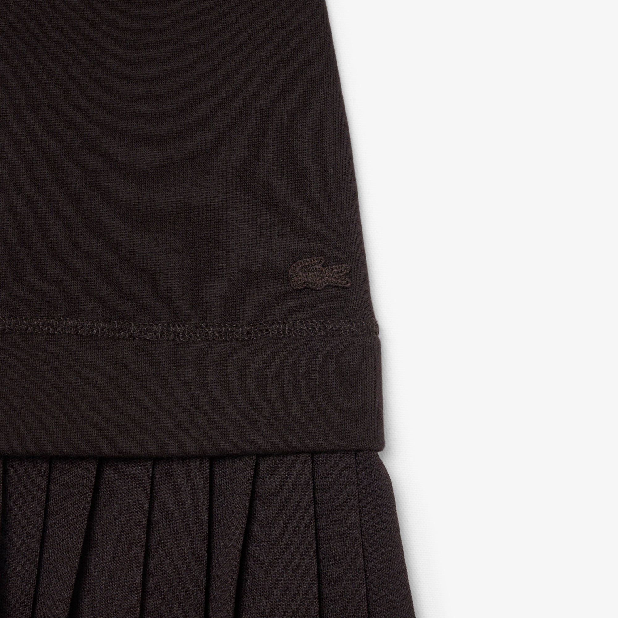 Pleated Cotton Skirt - Brown