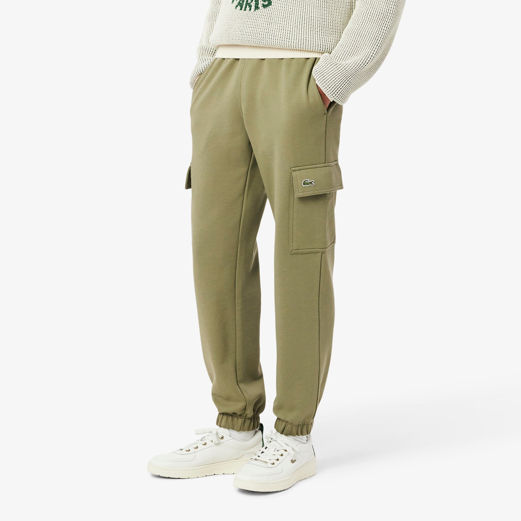 Men's Fleece Cargo Sweatpants - Khaki Green