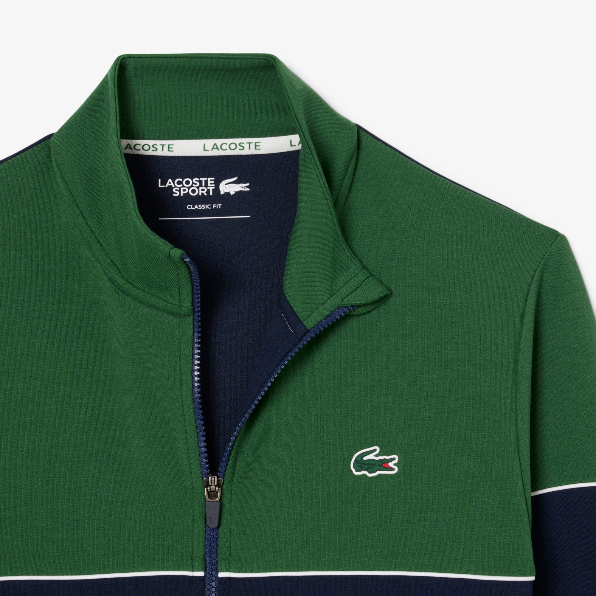 Men's Tennis Zip-Up Colorblock Sweatshirt - Navy Blue / Green