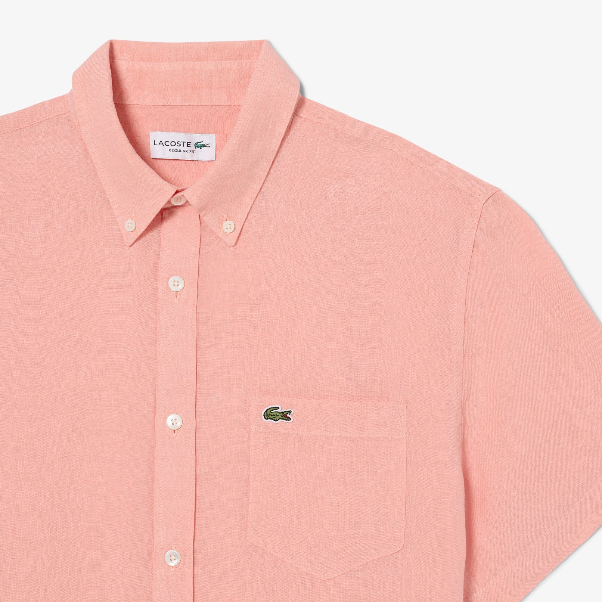 Men's Short Sleeve Linen Shirt - Rose