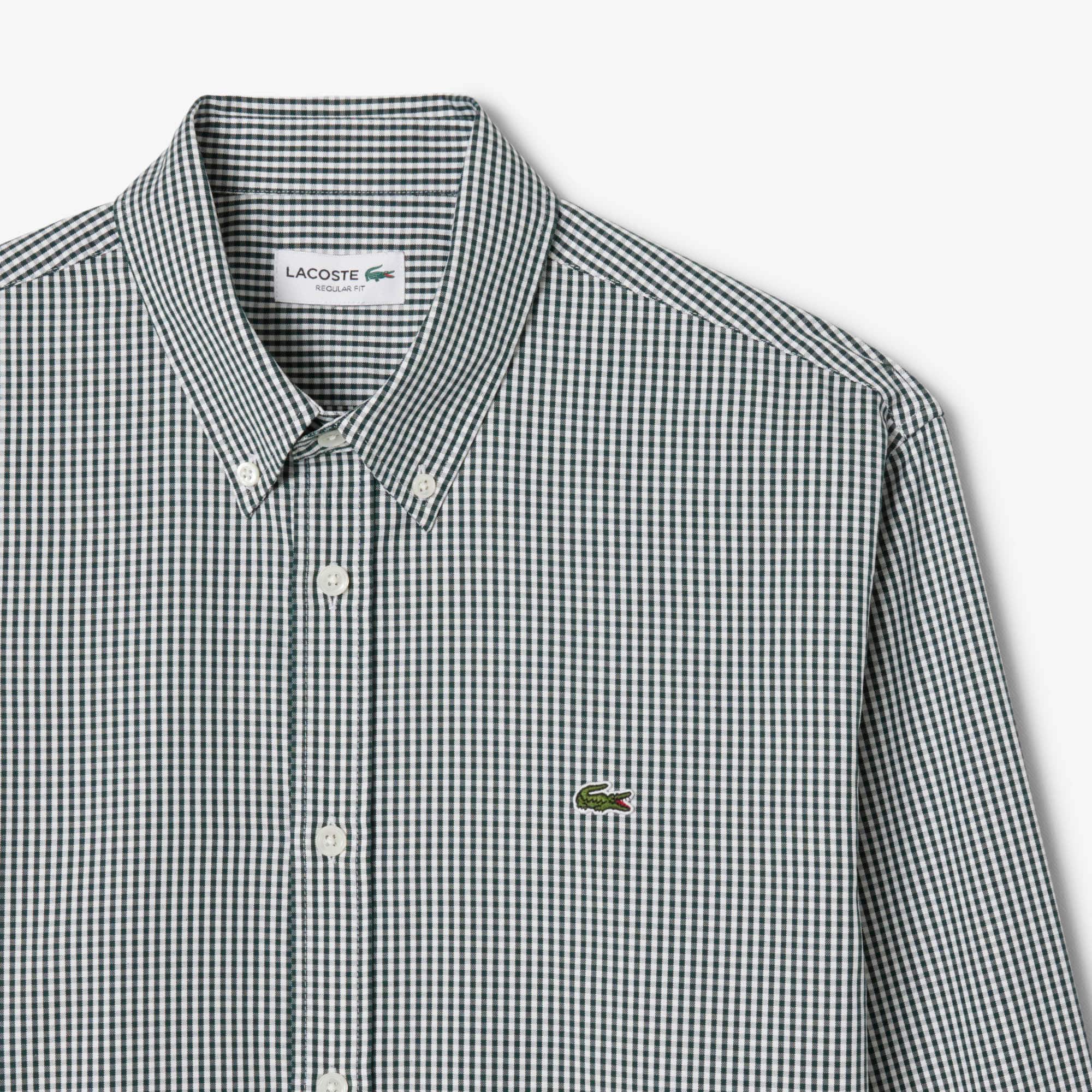 Men's Regular Fit Checked Cotton Shirt - White / Green
