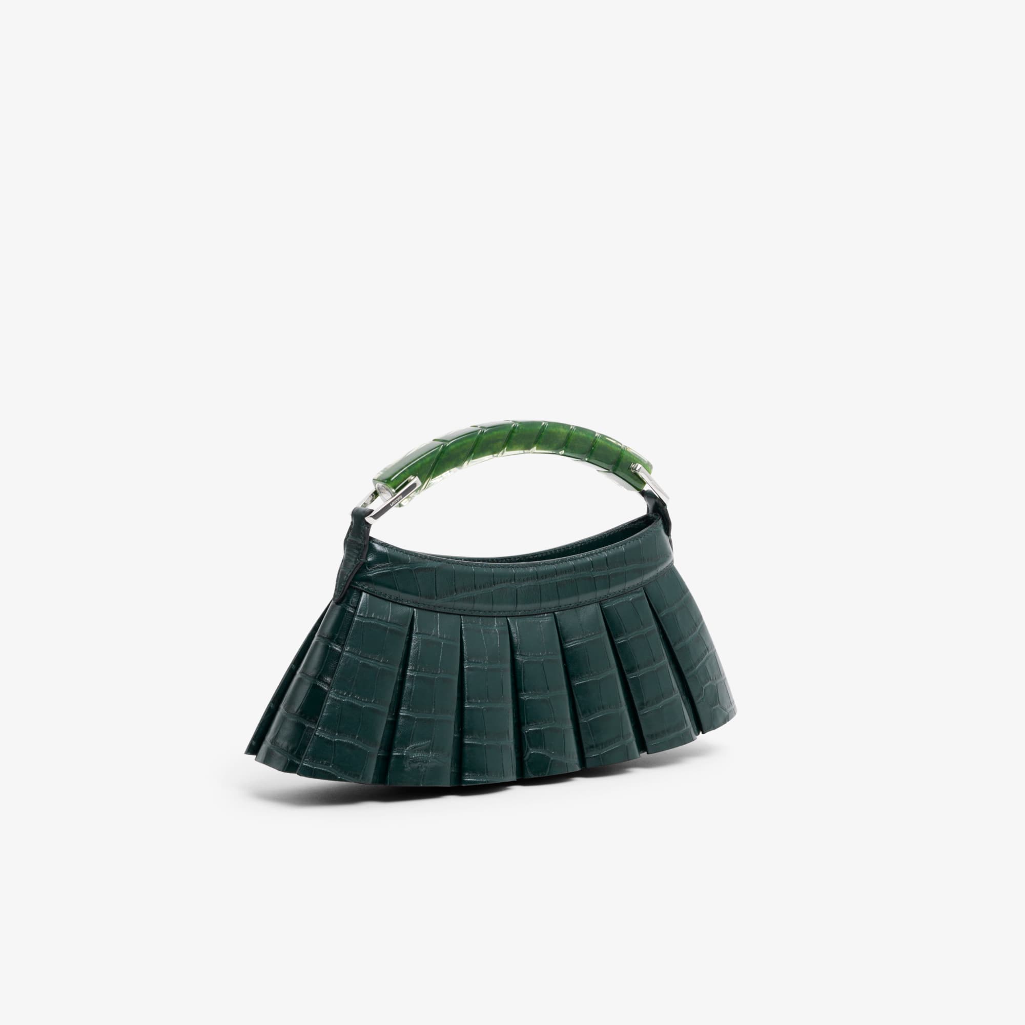 Runway H Lenglen Effect Leather Bag - Green gables