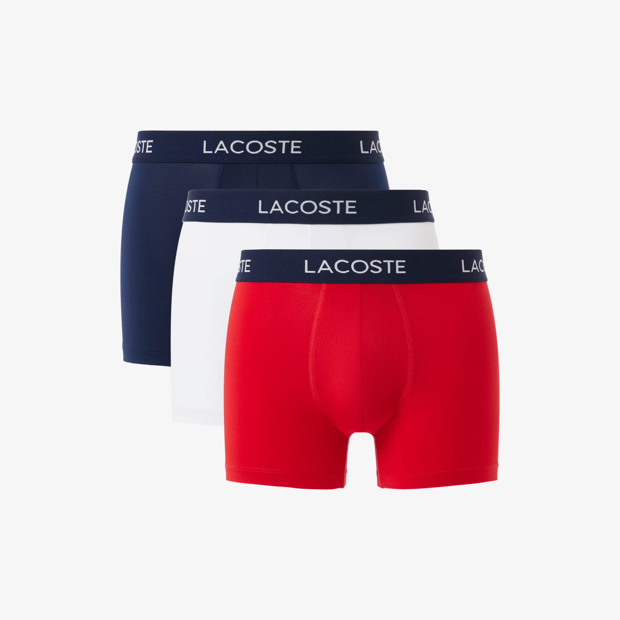 Men's 3-Pack Microfiber Trunks - Navy Blue / White / Red