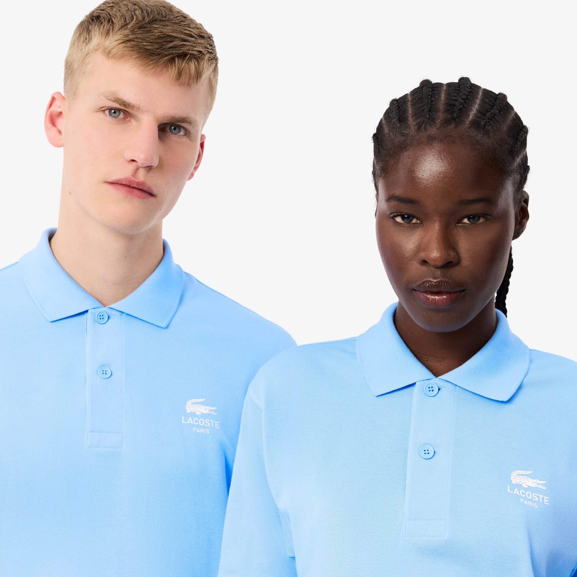 Unisex Classic Fit Signature Print Polo - Pastel blue