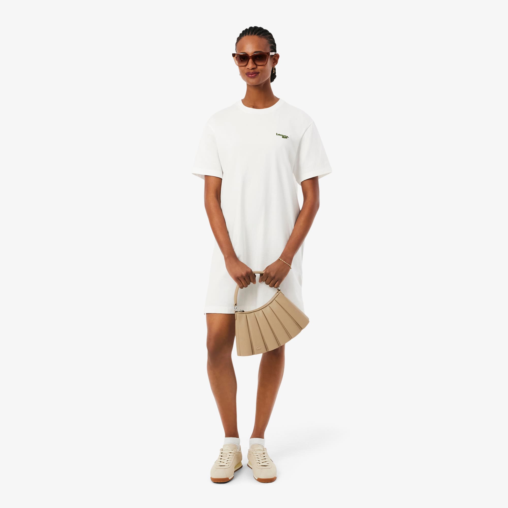 Oversized cotton T-Shirt dress - White