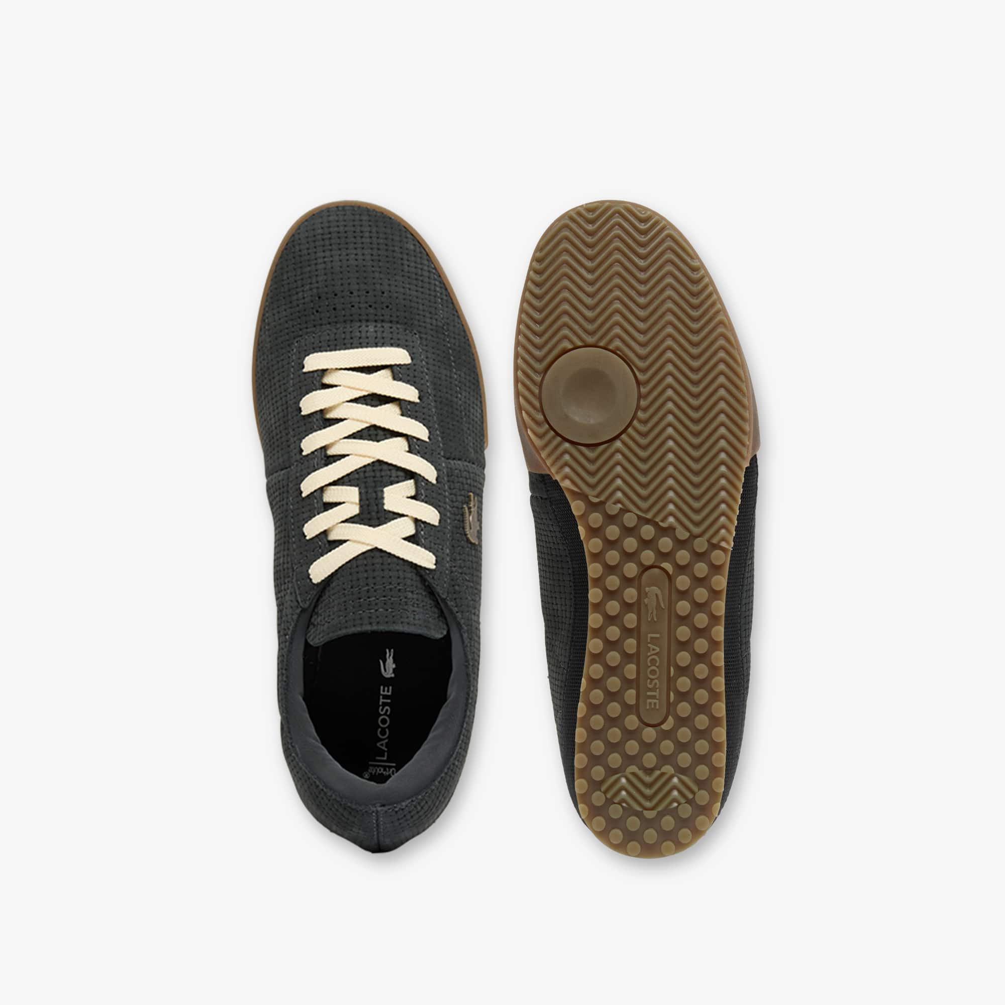 Men's Aura Leather Sneakers - DK GRY/GUM