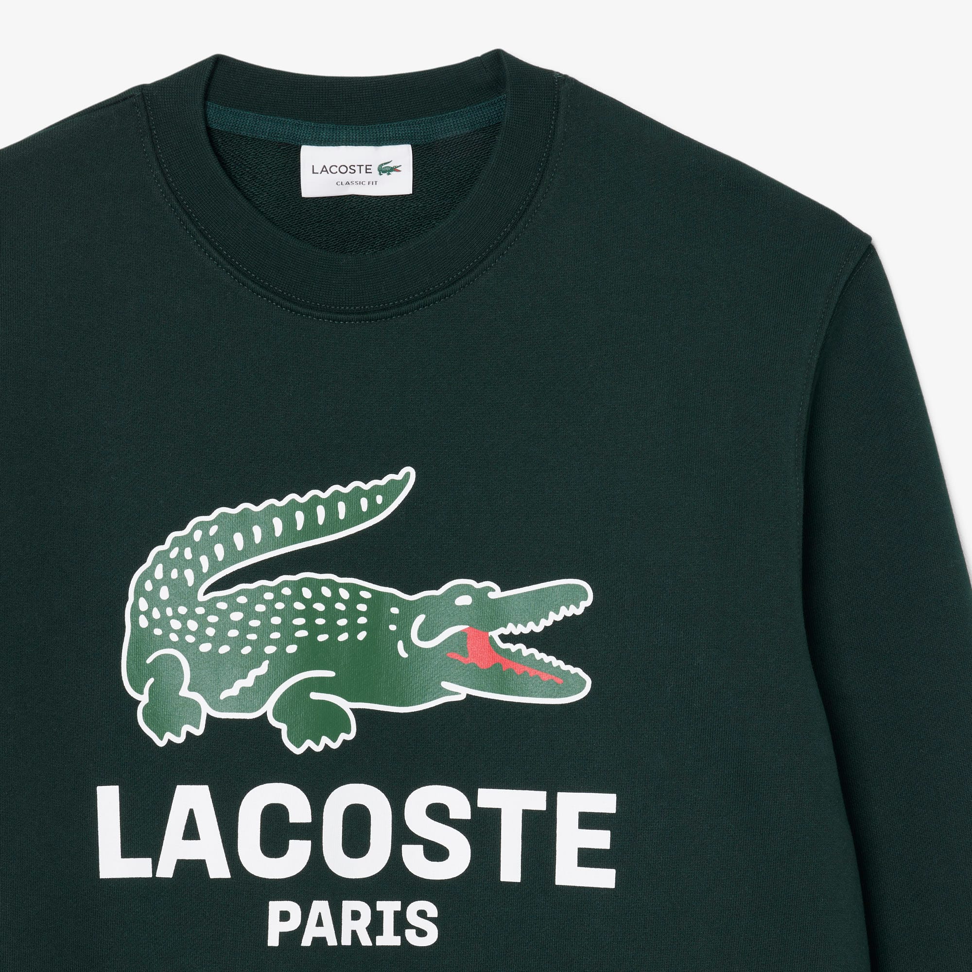 Men's Classic Fit Printed Crew Neck Sweatshirt - Forest green