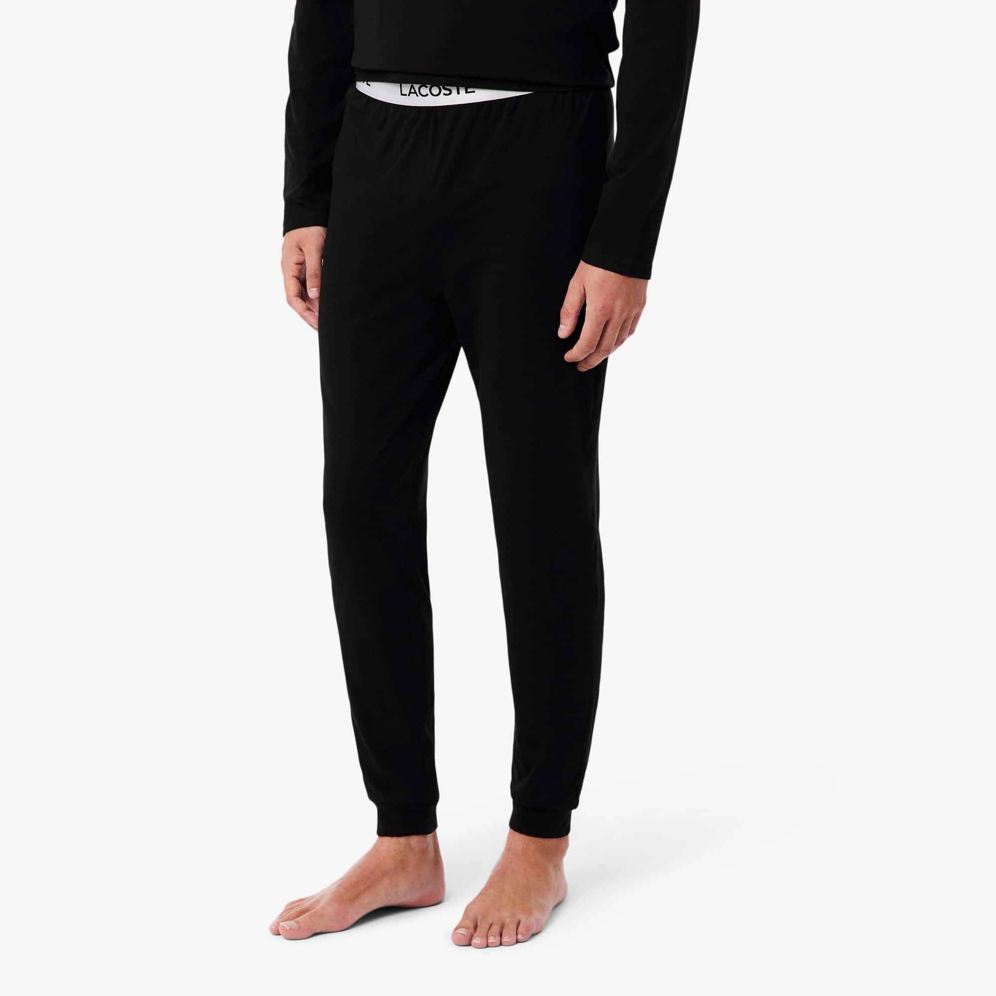 Men's Silver Waist Pajama Set - Black / White
