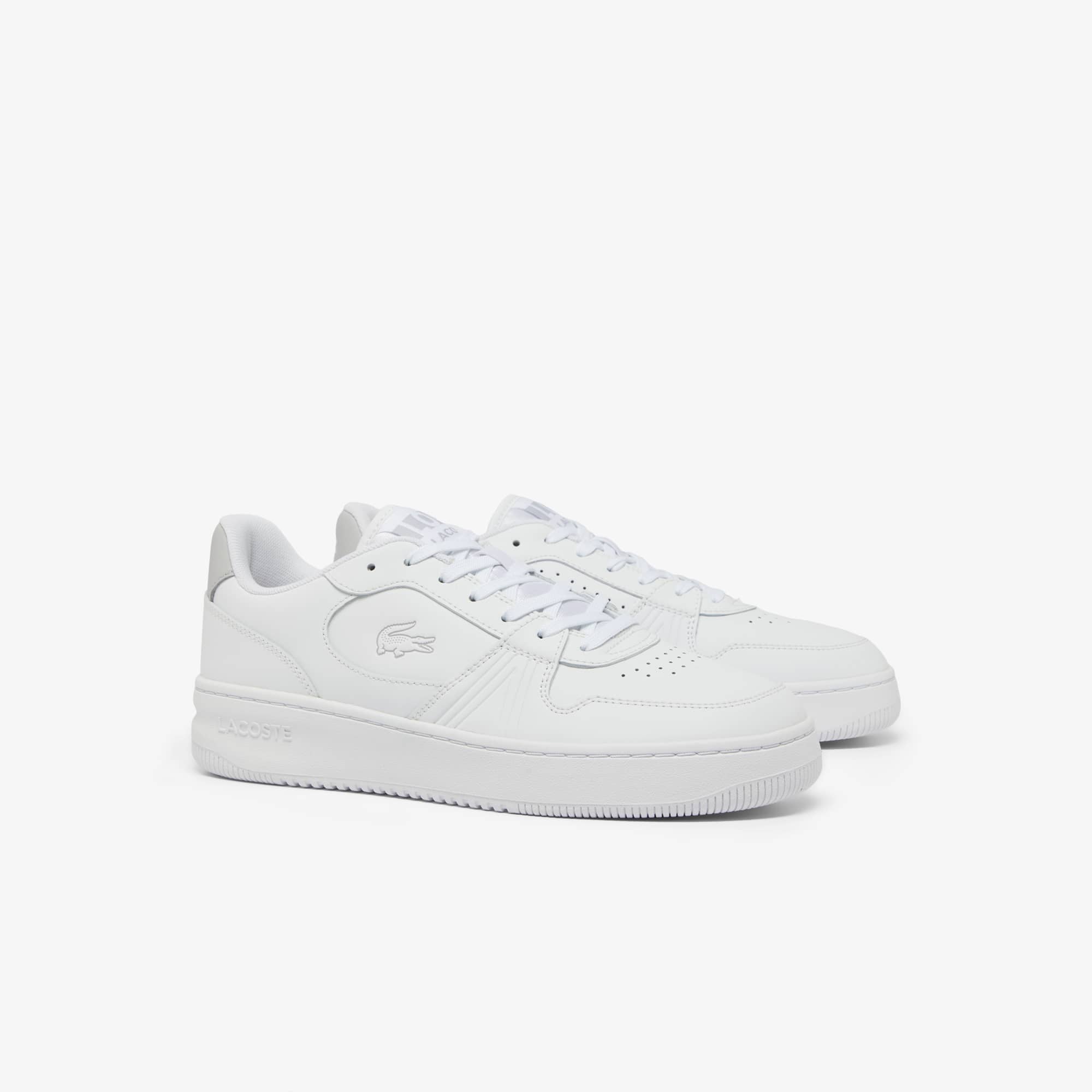 Men's L001 Set Leather Sneakers - WHITE/WHITE