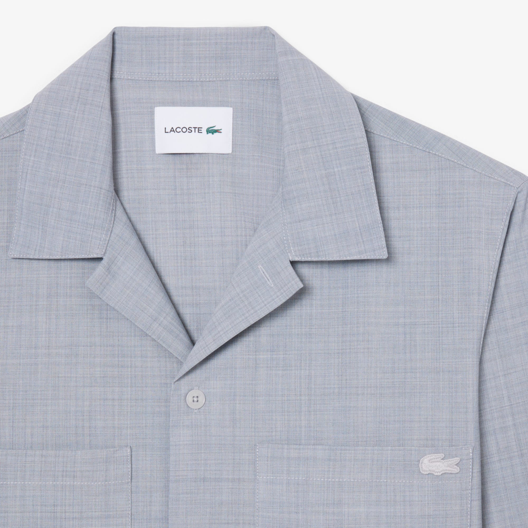 Oversized Wool Blend Overshirt - Light Grey