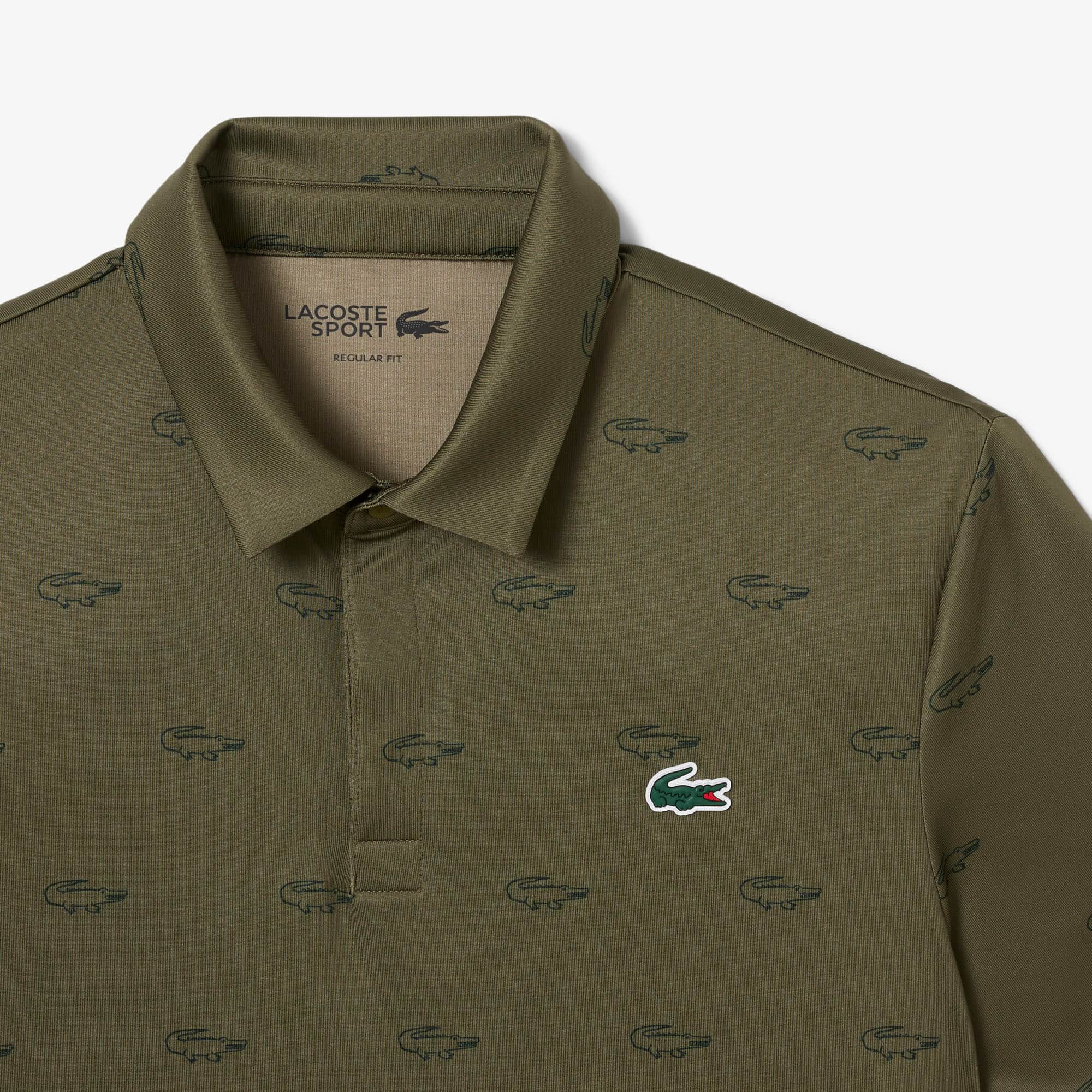 Men's Regular Fit UV Protect Golf Polo - Khaki Green / Green